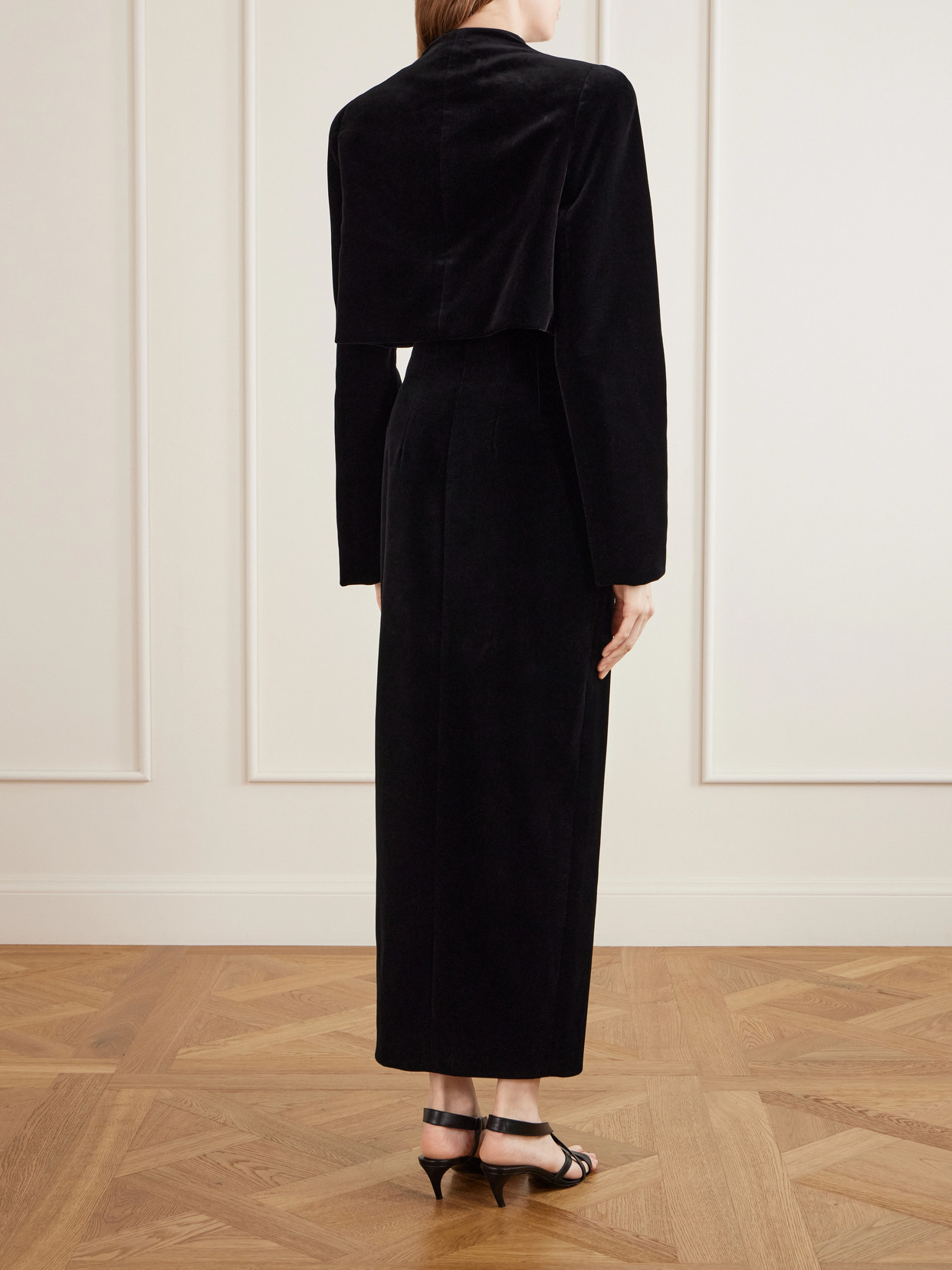 Samo Cropped Velvet Cotton-Blend Jacket