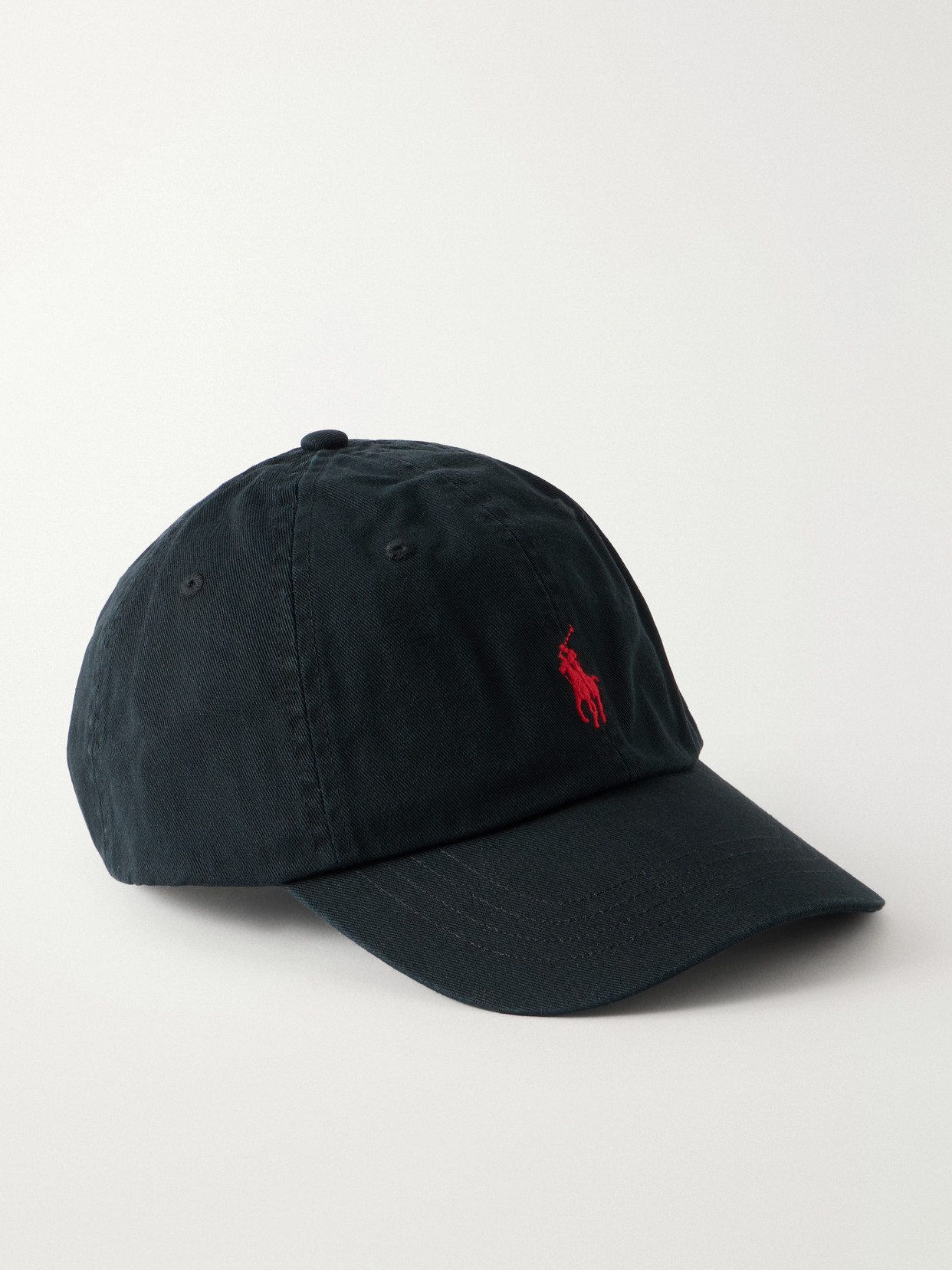Polo Ralph Lauren Embroidered Cotton Twill Cap In Black