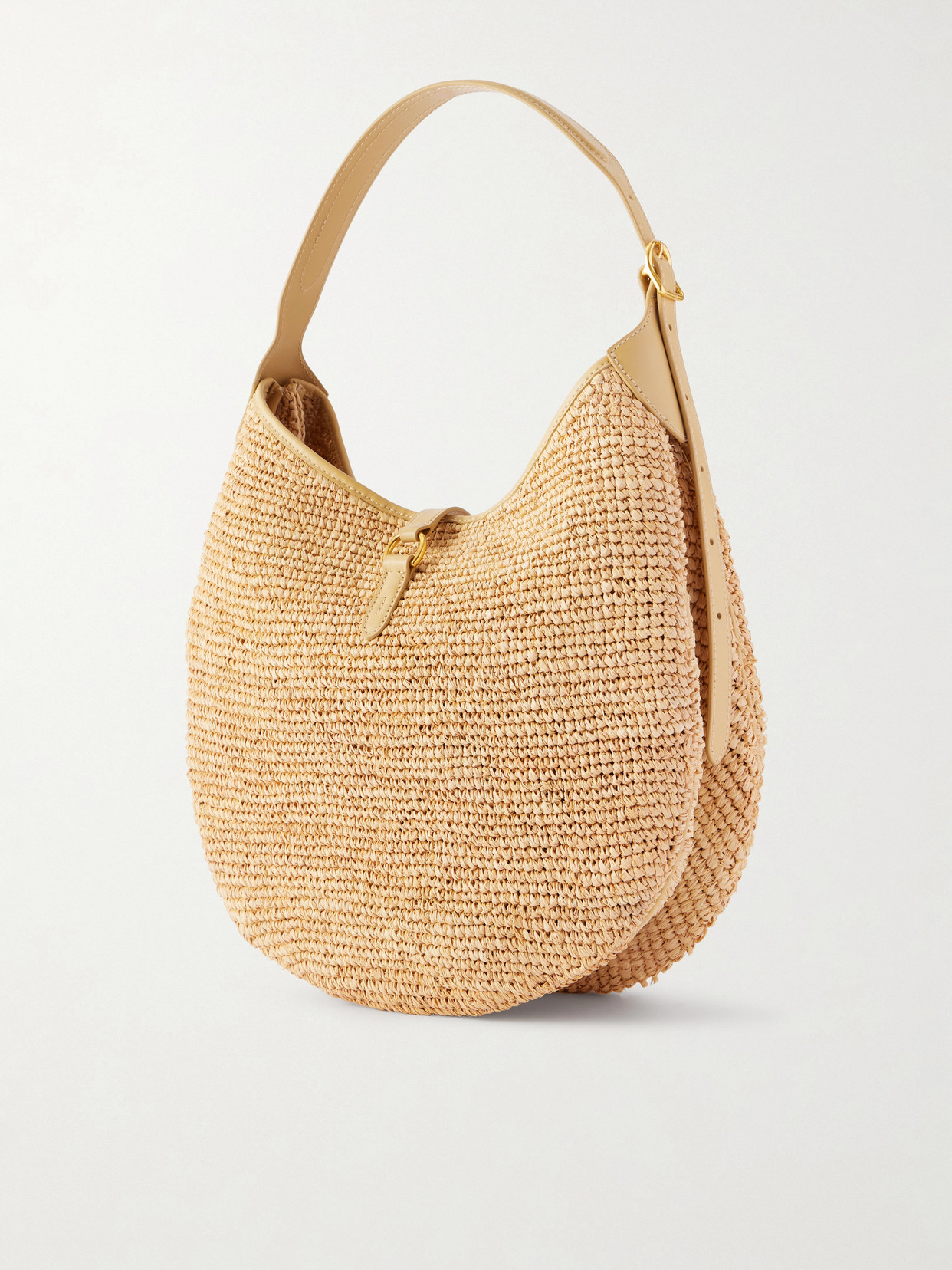 Polo Ralph Lauren - Polo Id Medium Leather-Trimmed Raffia Shoulder Bag
