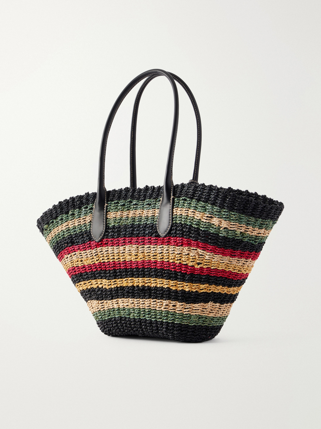 Polo Ralph Lauren - Bellport Medium Leather-Trimmed Raffia Tote