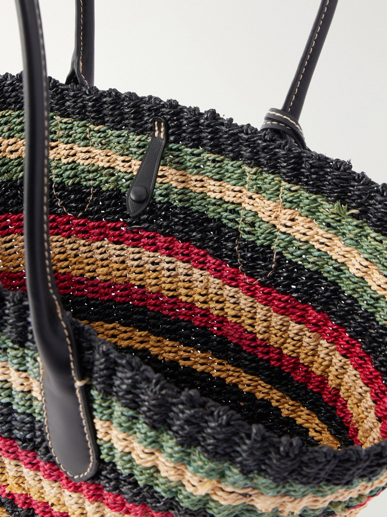 Polo Ralph Lauren - Bellport Medium Leather-Trimmed Raffia Tote