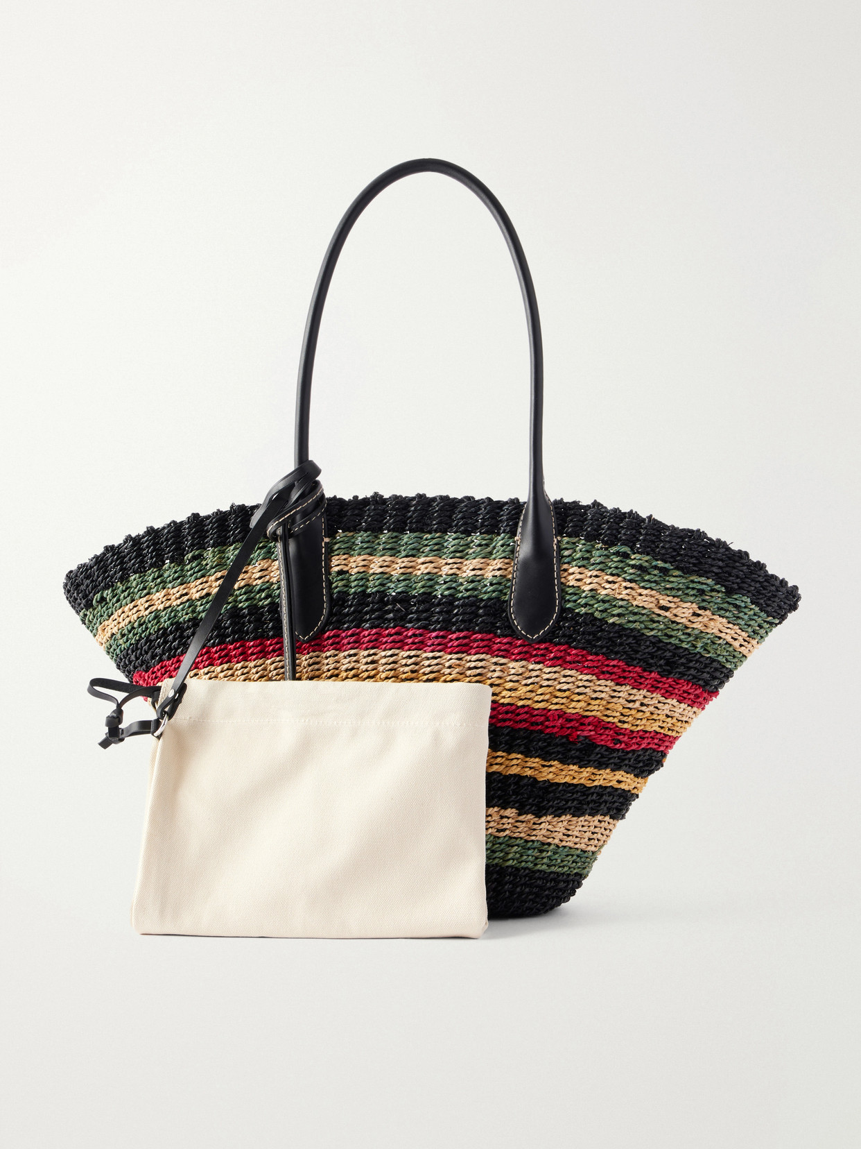 Polo Ralph Lauren - Bellport Medium Leather-Trimmed Raffia Tote