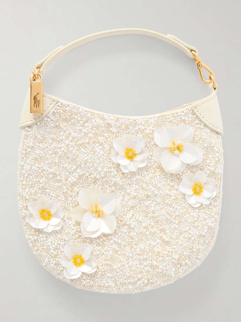 Polo Ralph Lauren Floral-embellished Beaded Small Shoulder Bag