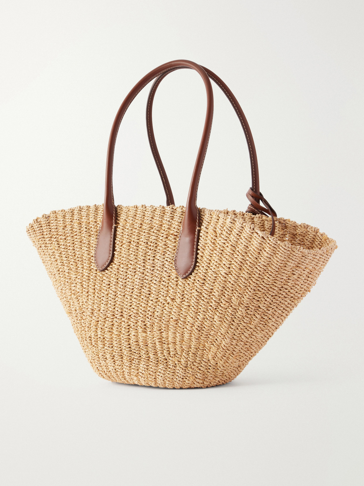 Polo Ralph Lauren - Bellport Medium Leather-Trimmed Raffia Tote