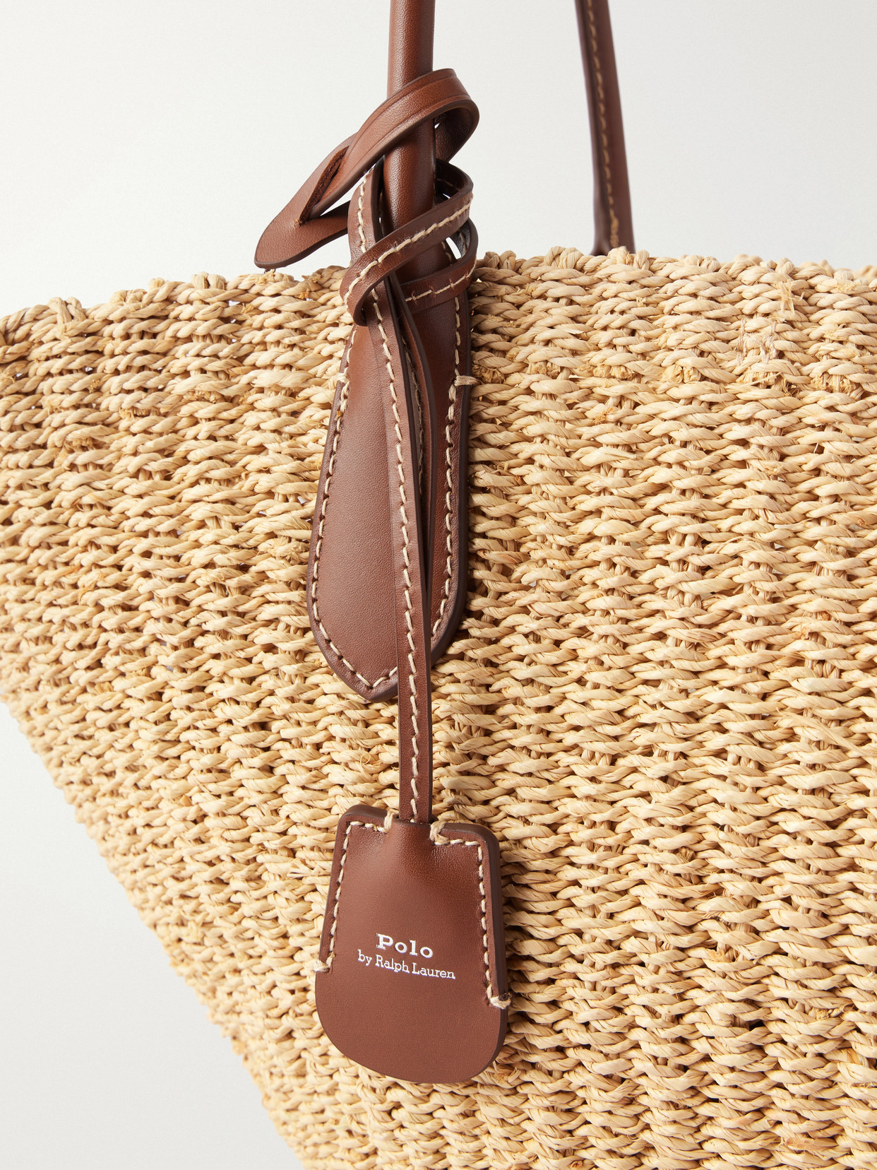 Polo Ralph Lauren - Bellport Medium Leather-Trimmed Raffia Tote