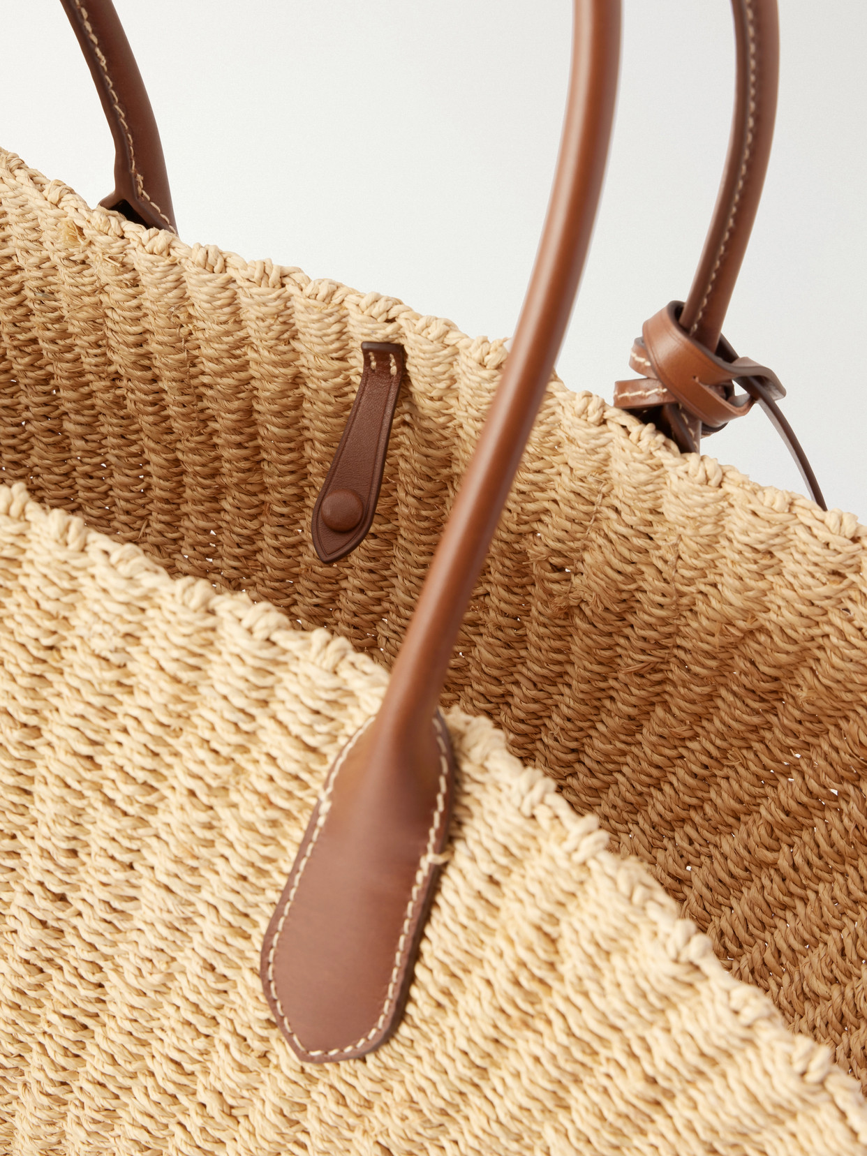 Polo Ralph Lauren - Bellport Medium Leather-Trimmed Raffia Tote