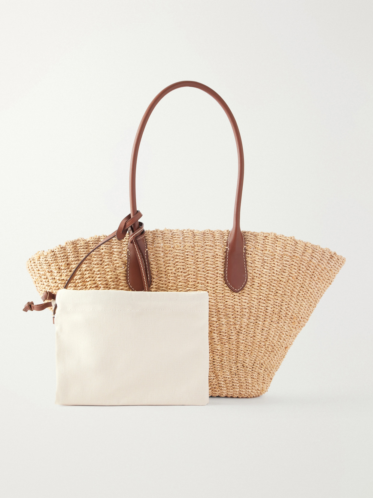 Polo Ralph Lauren - Bellport Medium Leather-Trimmed Raffia Tote