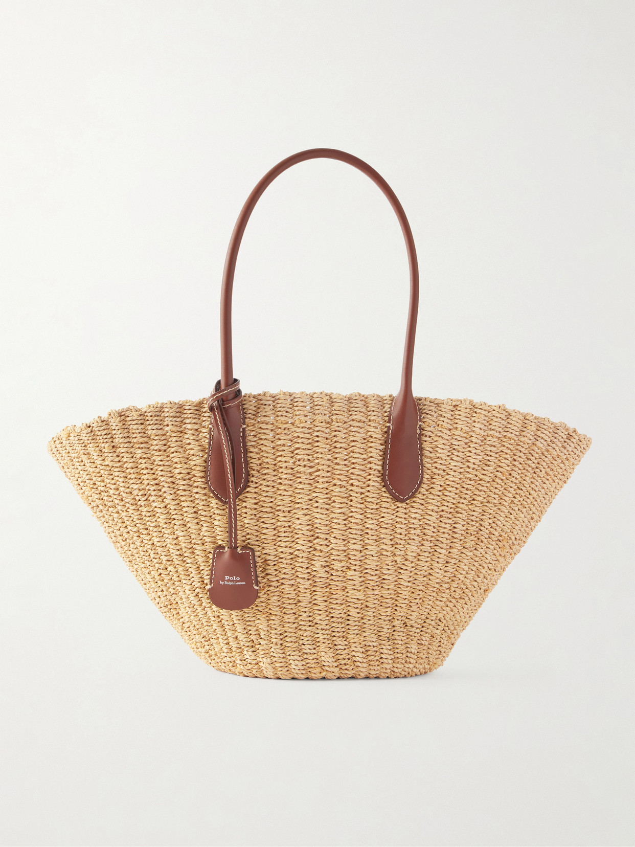 Polo Ralph Lauren - Bellport Medium Leather-Trimmed Raffia Tote