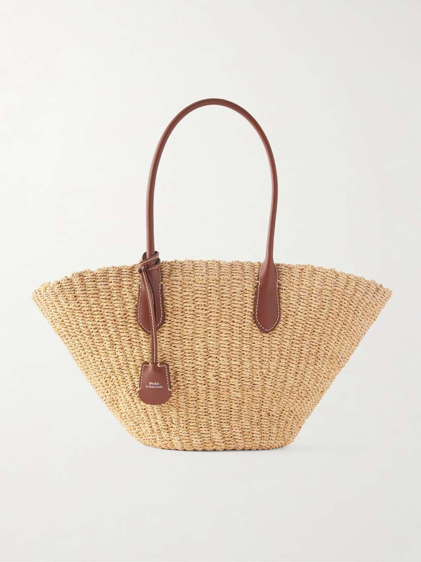 Polo Ralph Lauren Bellport Medium Leather-trimmed Raffia Tote | Thumbnail 7 Polo Ralph Lauren Bellport Medium Leather-trimmed Raffia Tote | Thumbnail 7