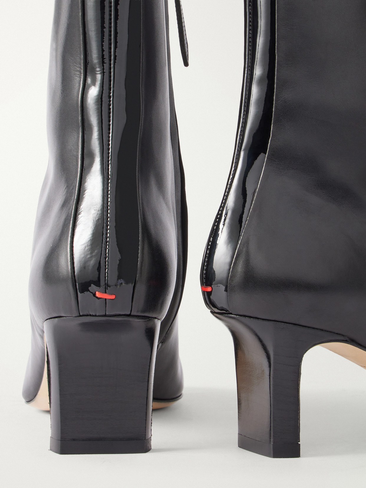 Billie Stripe 55 Patent-Trimmed Ankle Boots
