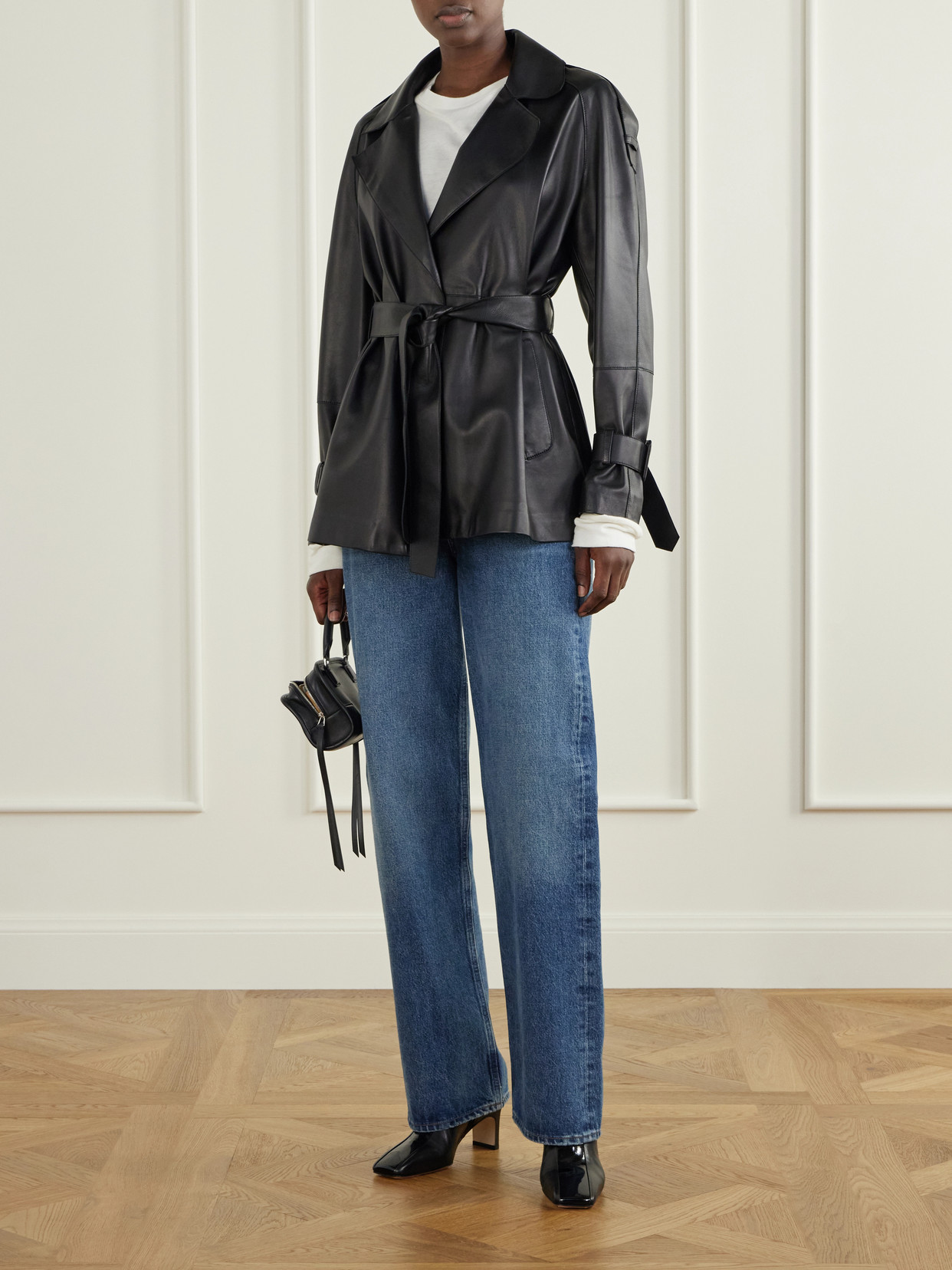Billie Stripe 55 Patent-Trimmed Ankle Boots
