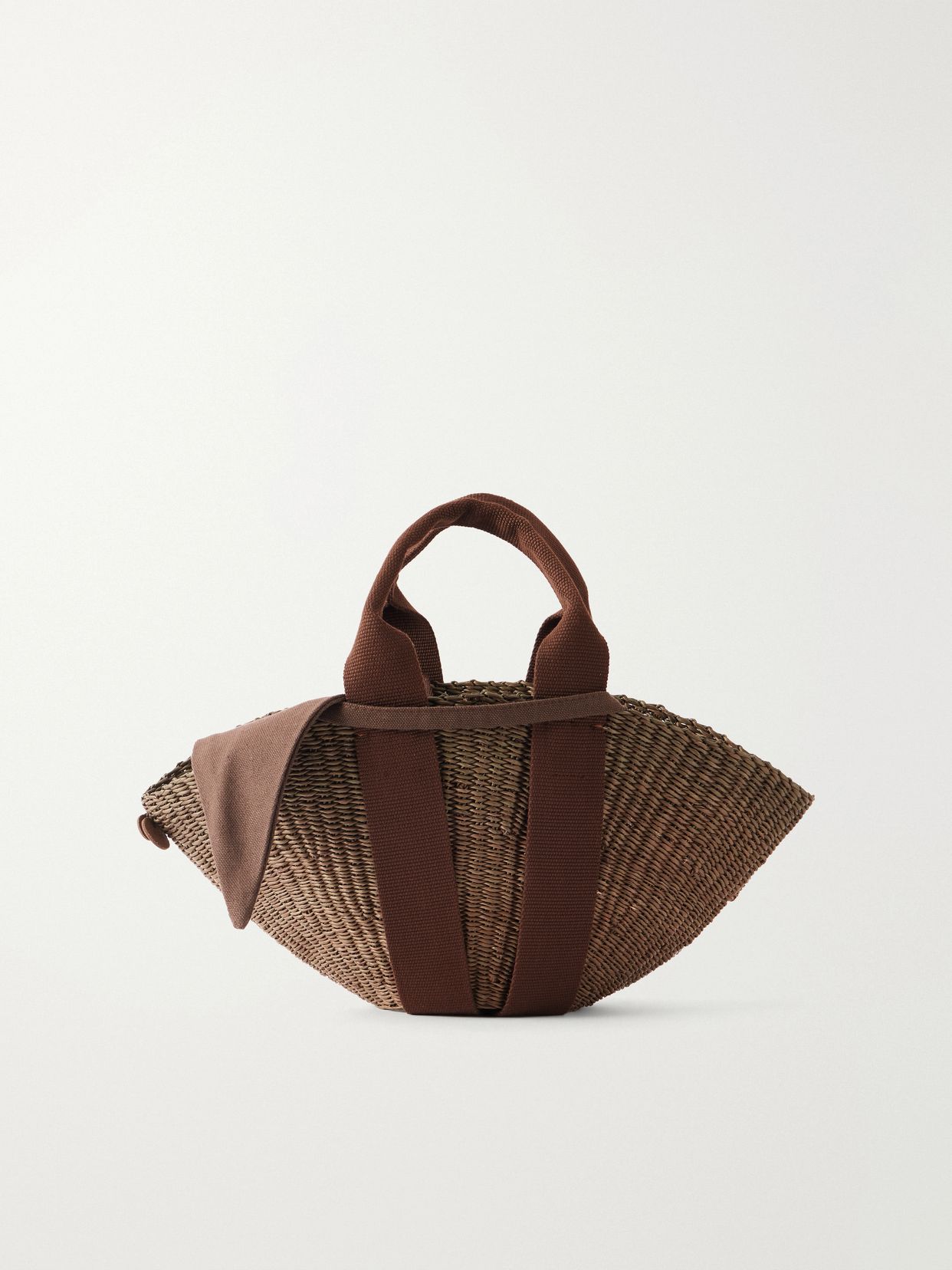 Sophie cotton-trimmed raffia mini tote