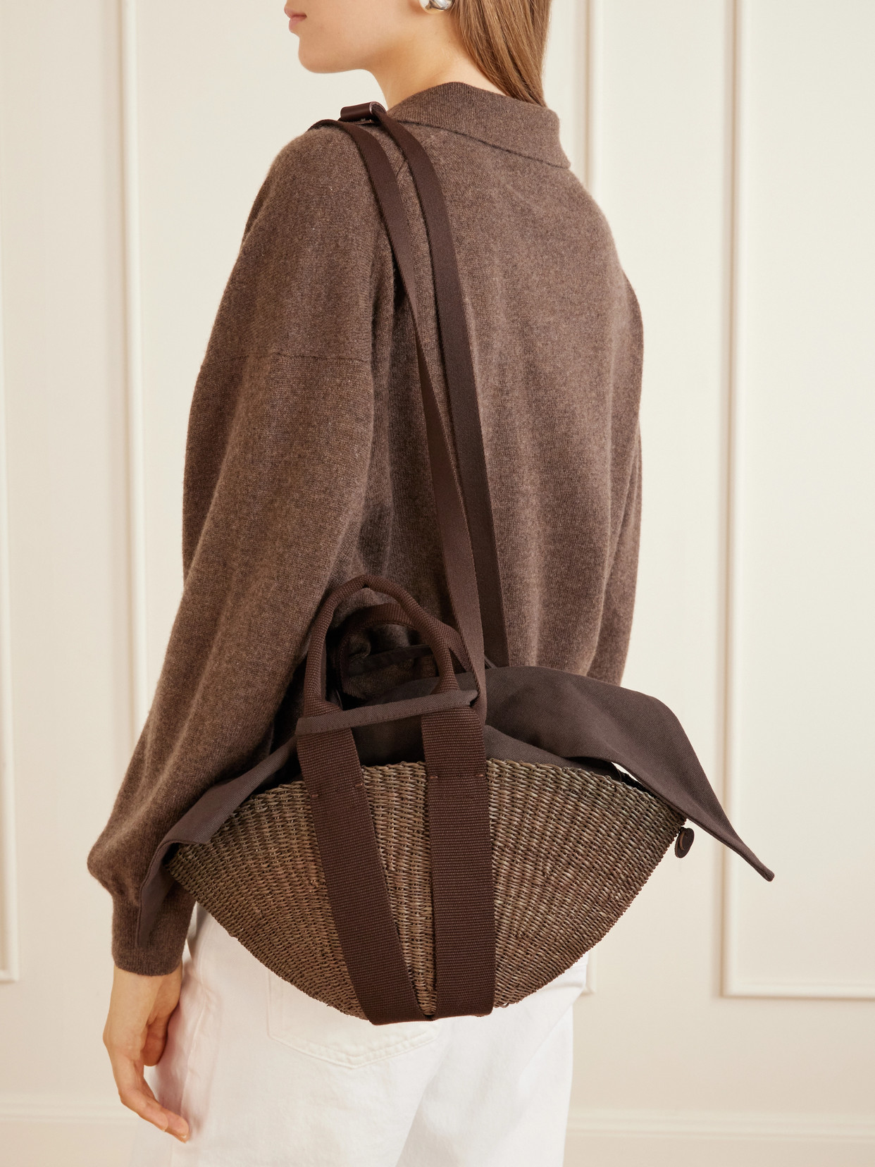 Muuñ - Sophie Cotton-Trimmed Raffia Mini Tote
