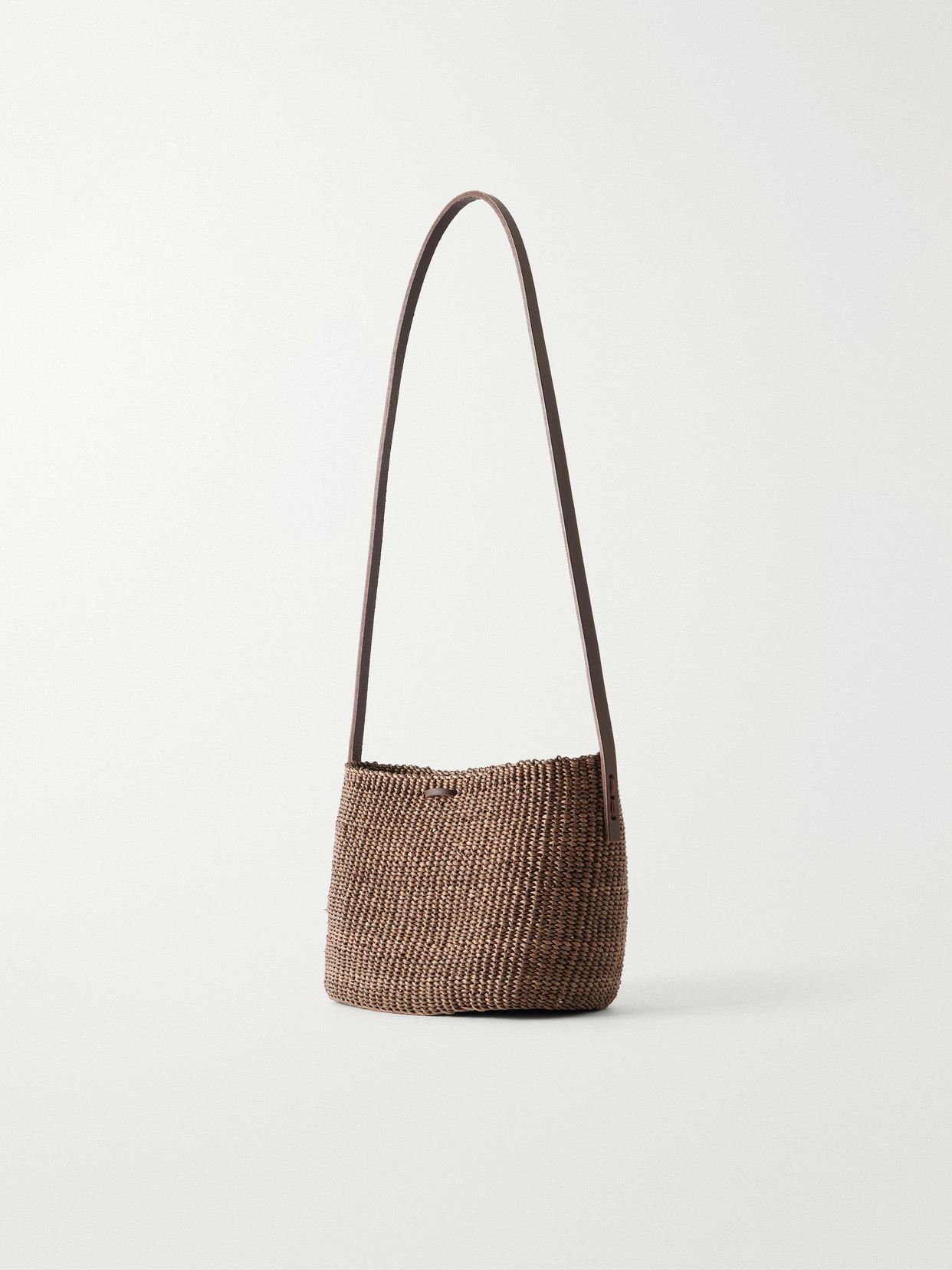Muuñ - Nina Leather-Trimmed Raffia Shoulder Bag