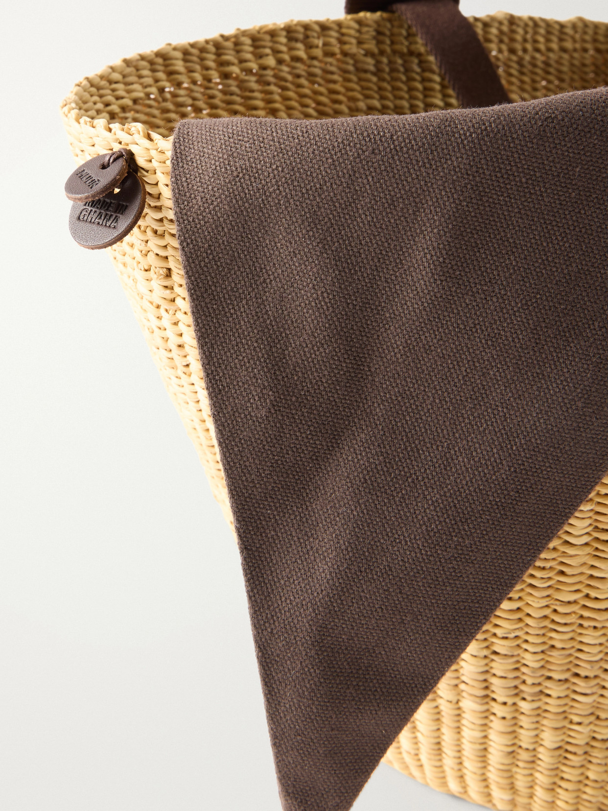 Muuñ - Cotton-Trimmed Raffia Tote