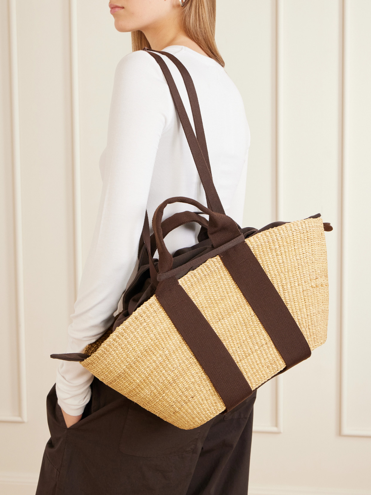Muuñ - Cotton-Trimmed Raffia Tote