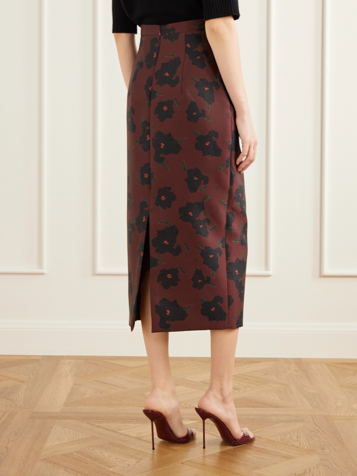 Lorelei Floral-Print Taffeta Faille Midi