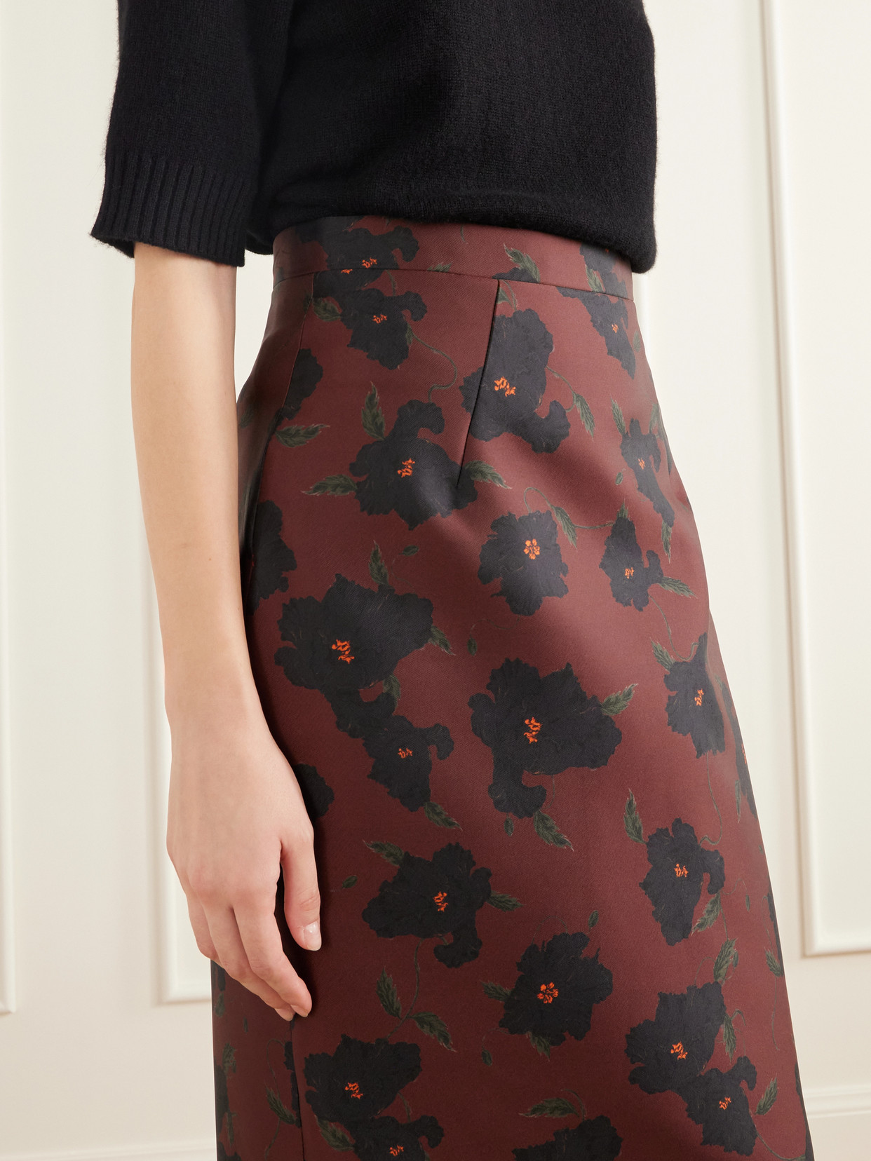 Lorelei Floral-Print Taffeta Faille Midi