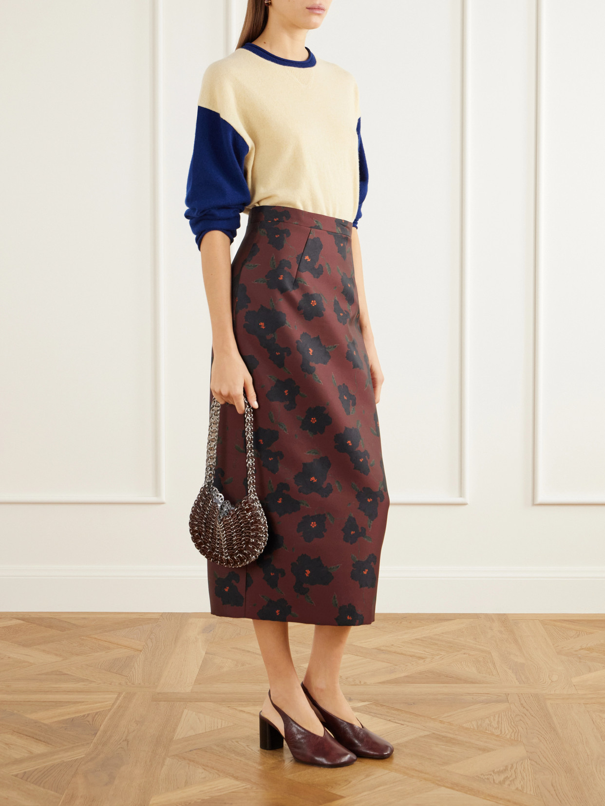 Lorelei Floral-Print Taffeta Faille Midi