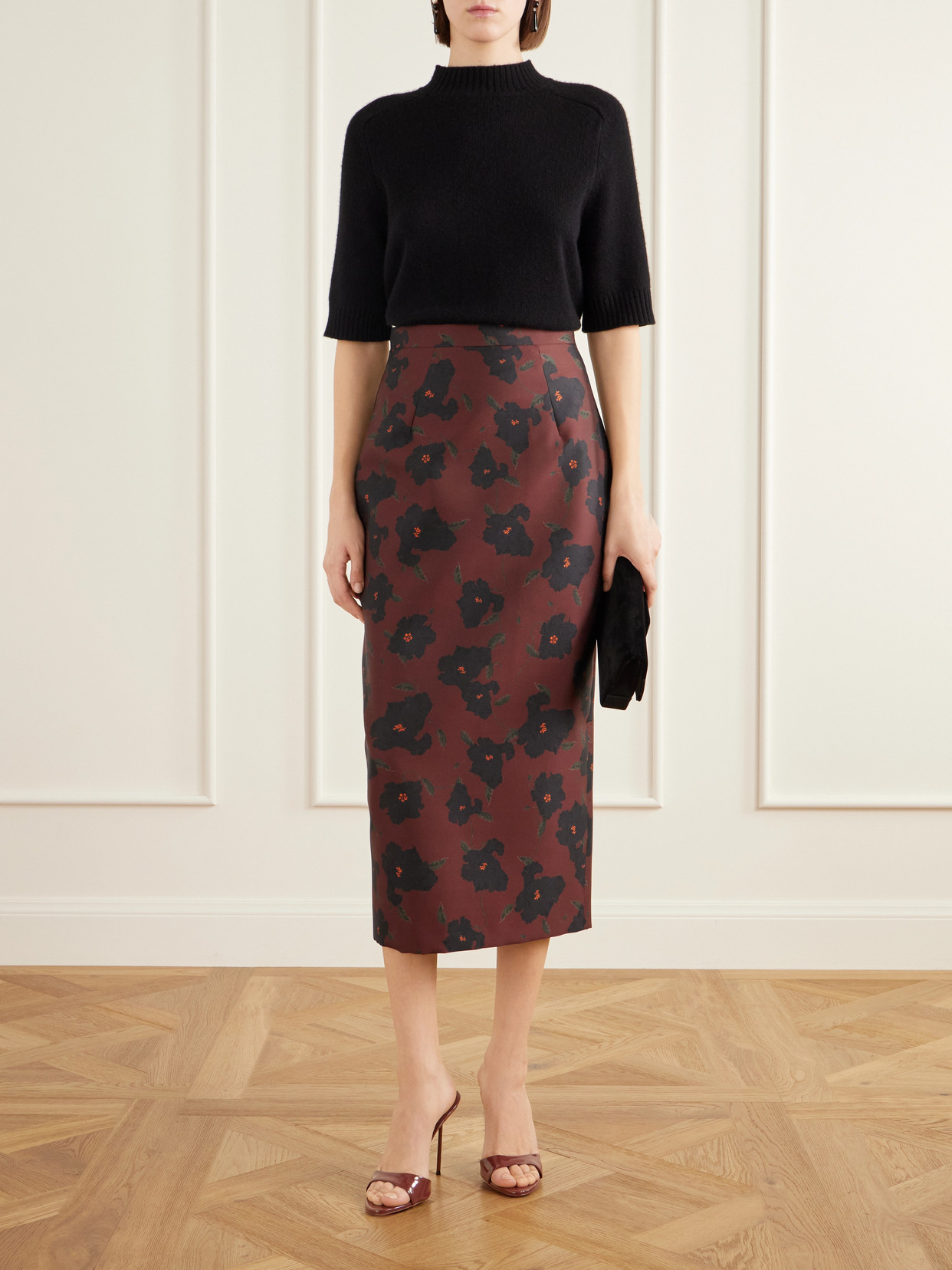 Lorelei Floral-Print Taffeta Faille Midi