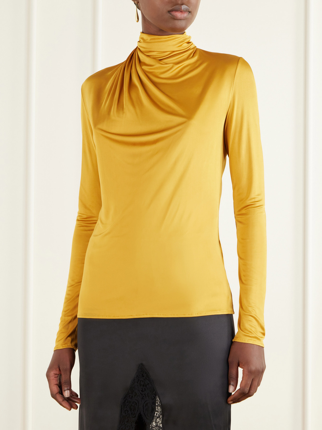 Draped Jersey Blouse