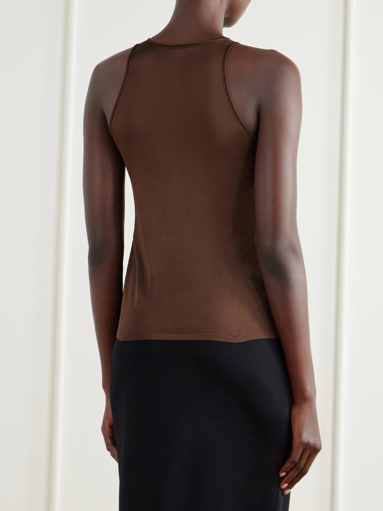 Lace-Trimmed Knitted Tank