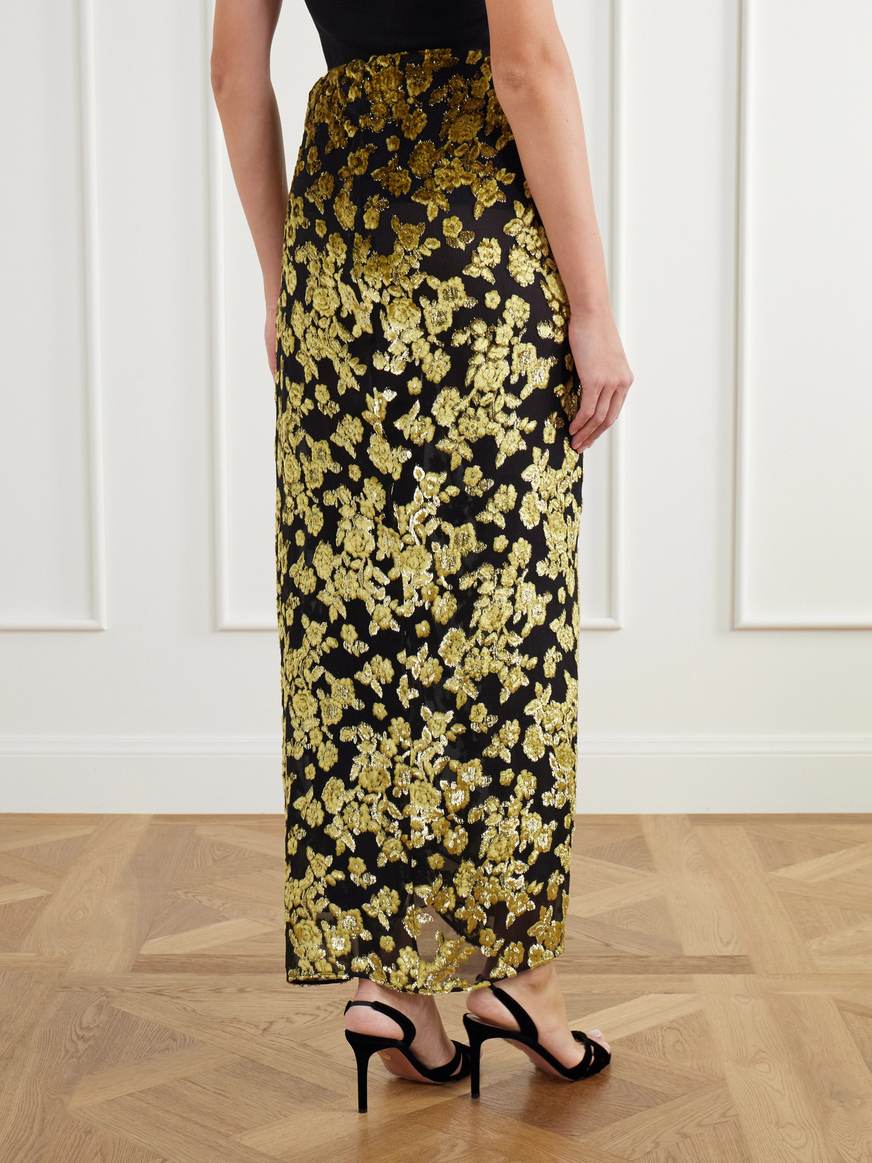 Draped Devoré-Velvet Maxi