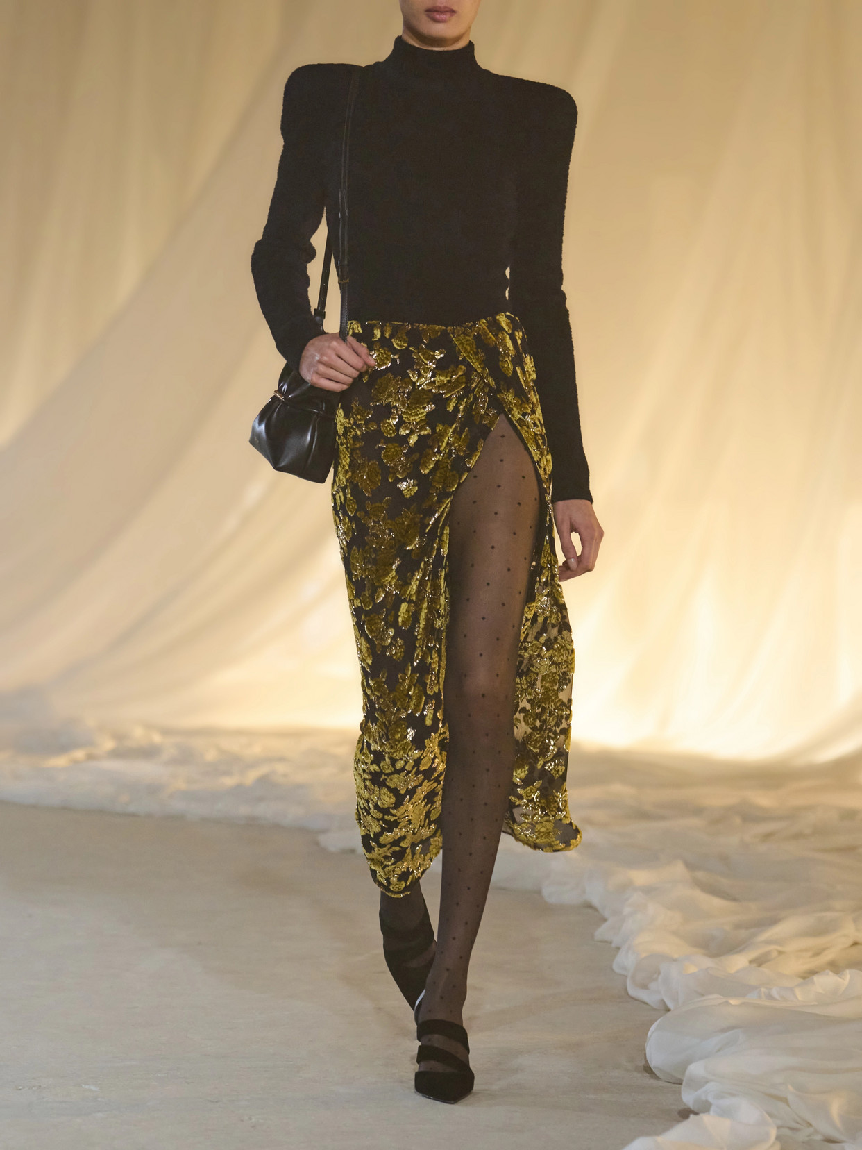 Draped Devoré-Velvet Maxi
