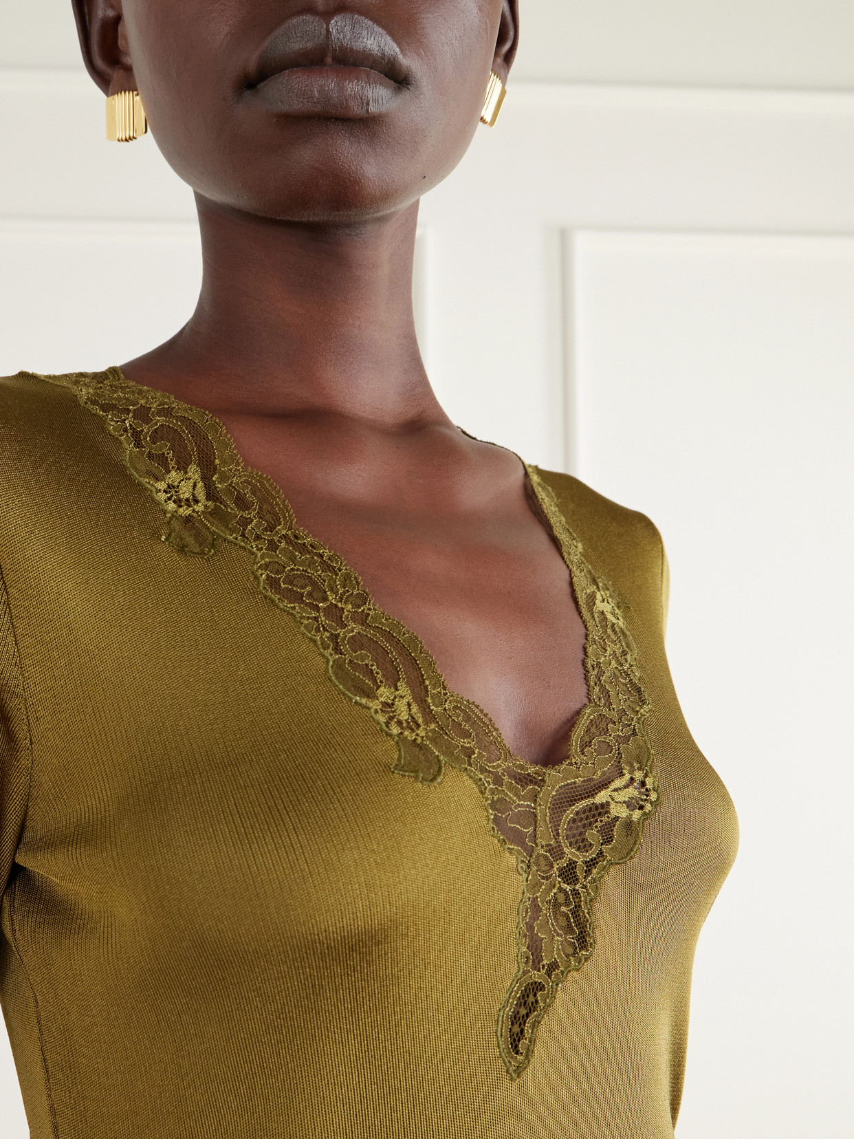 Lace-Trimmed T-Shirt