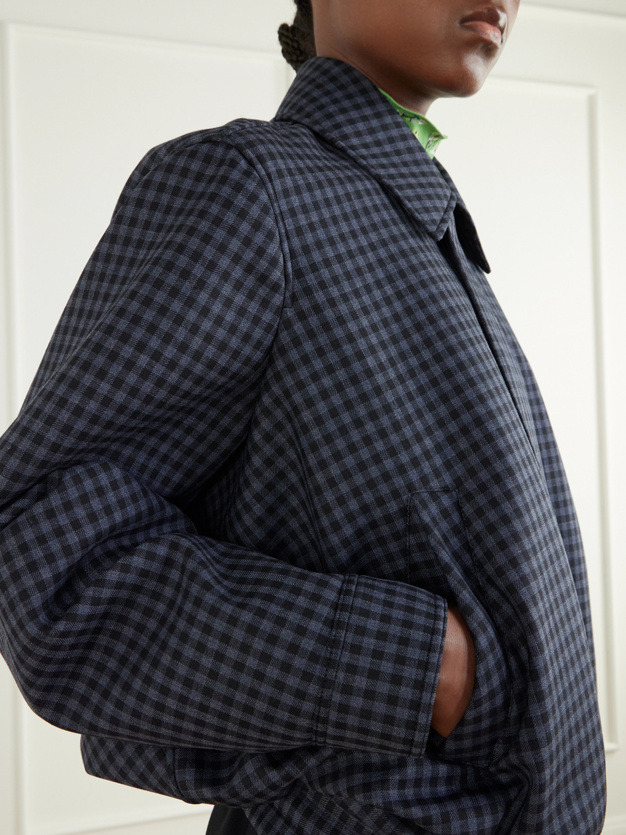 Checked Wool-Blend Jacket