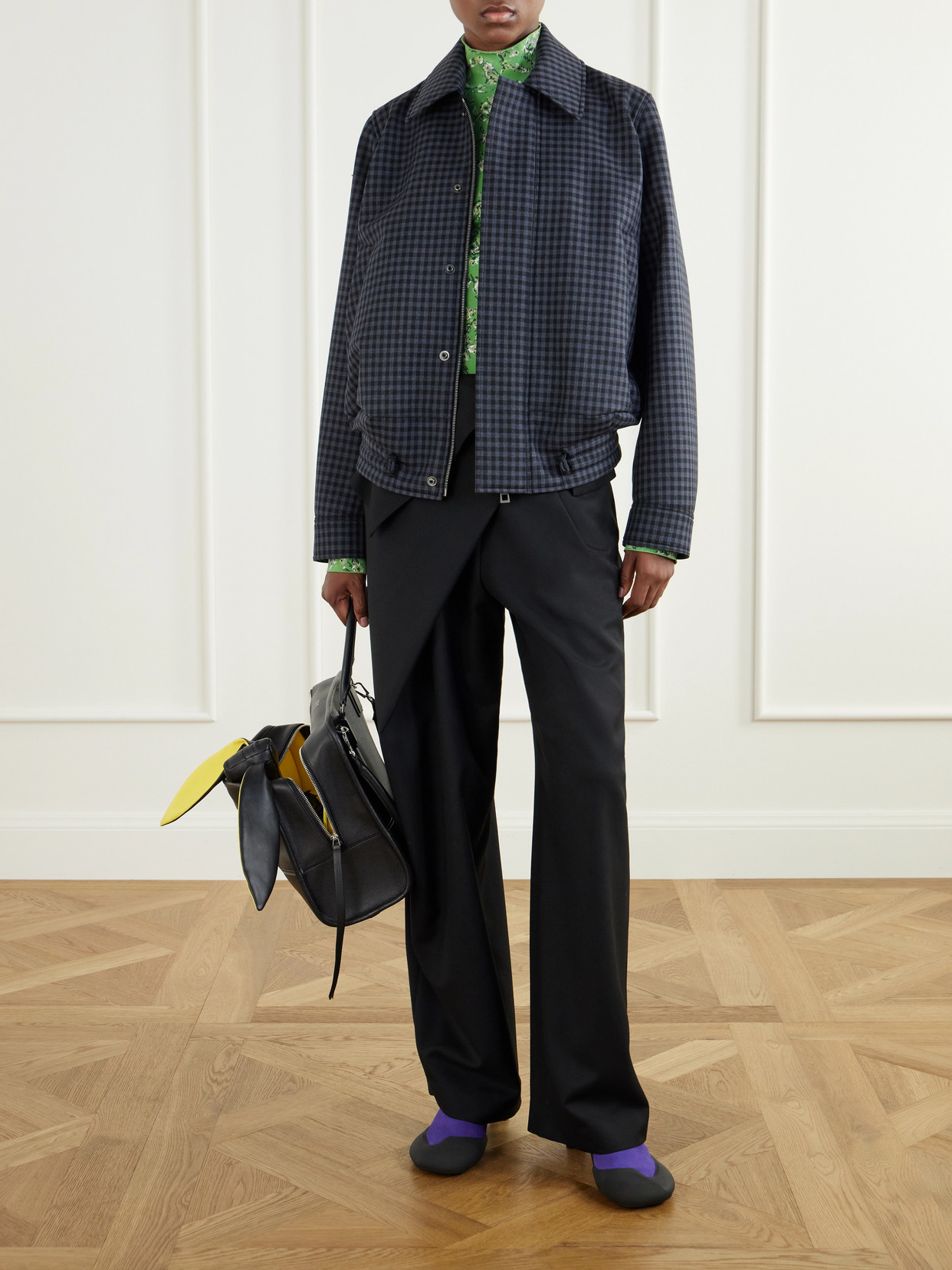 Checked Wool-Blend Jacket