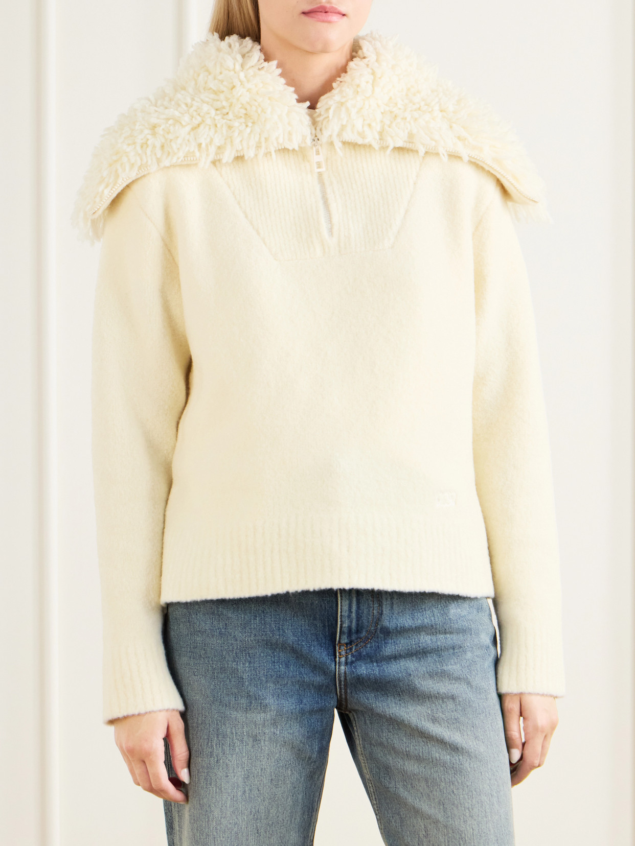 Logo-Embroidered Wool-Blend Sweater