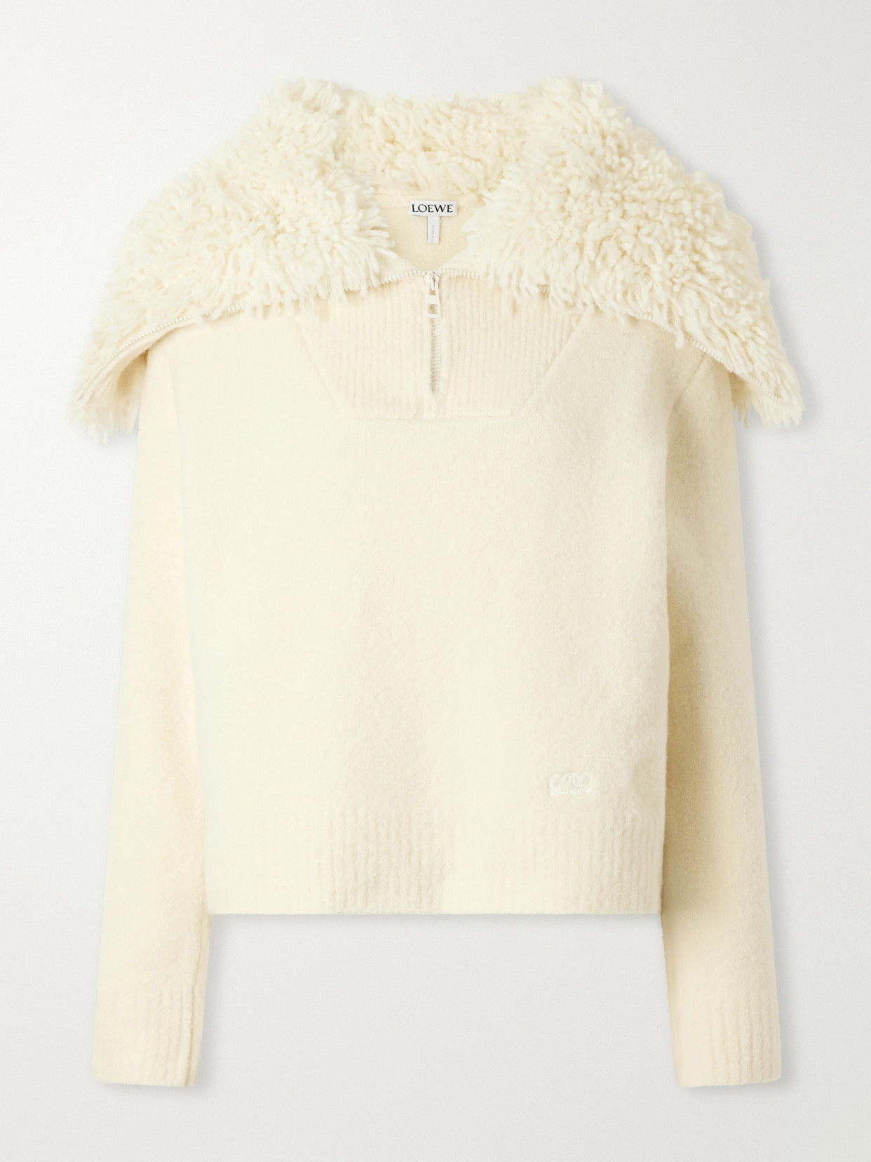 Logo-Embroidered Wool-Blend Sweater