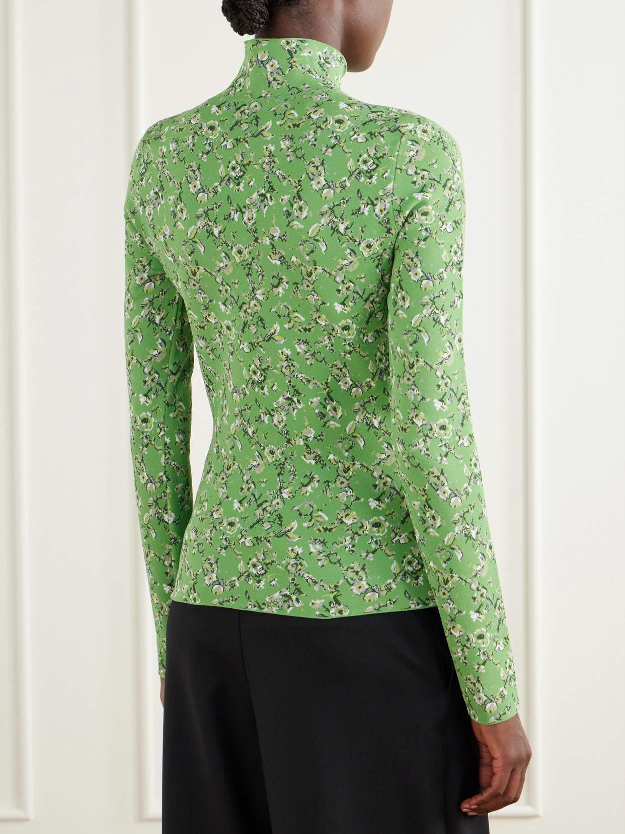 Logo-Embroidered Floral-Jacquard Top