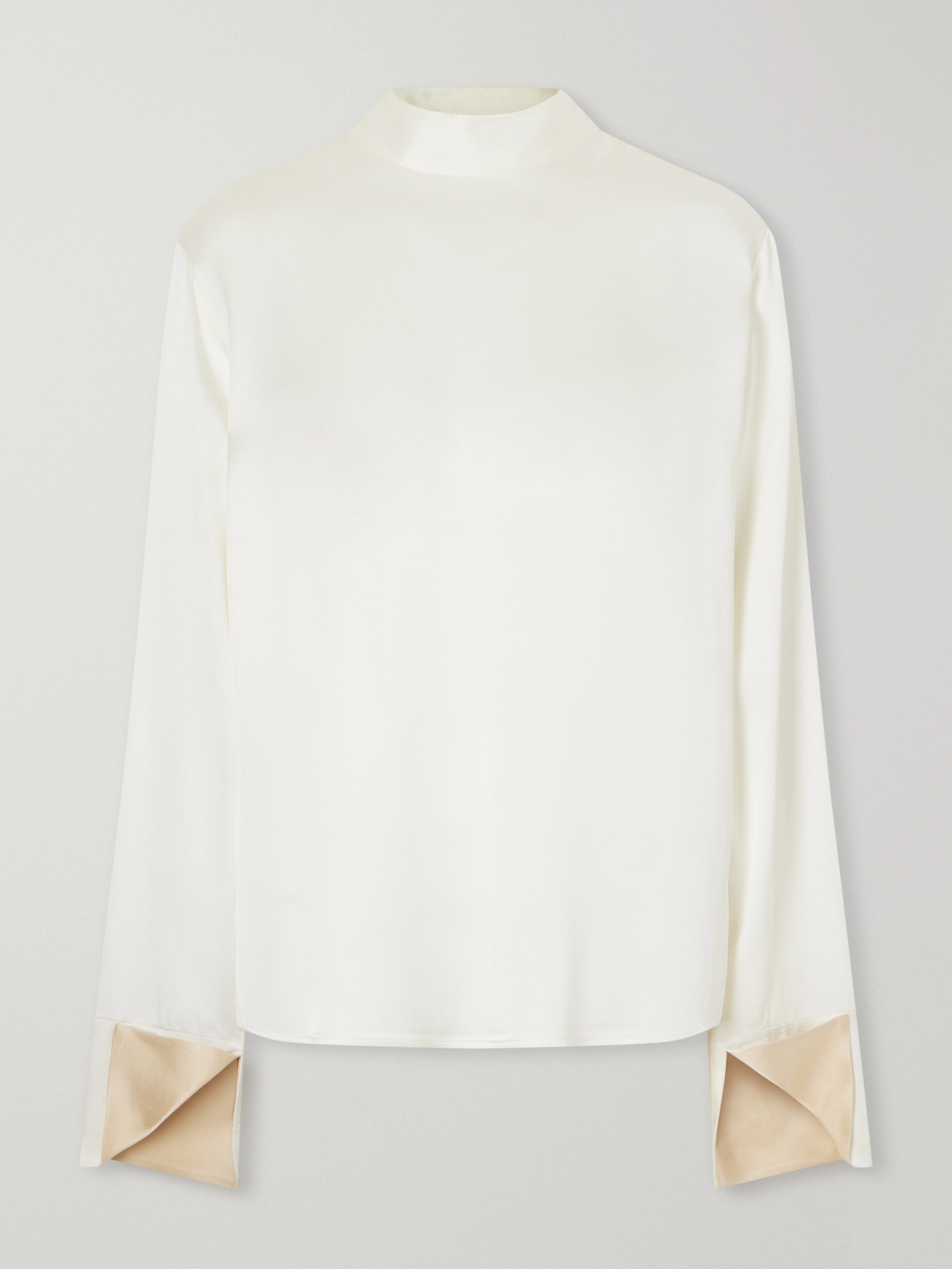 Stella Mccartney Tie-detailed Satin Blouse In Neutral