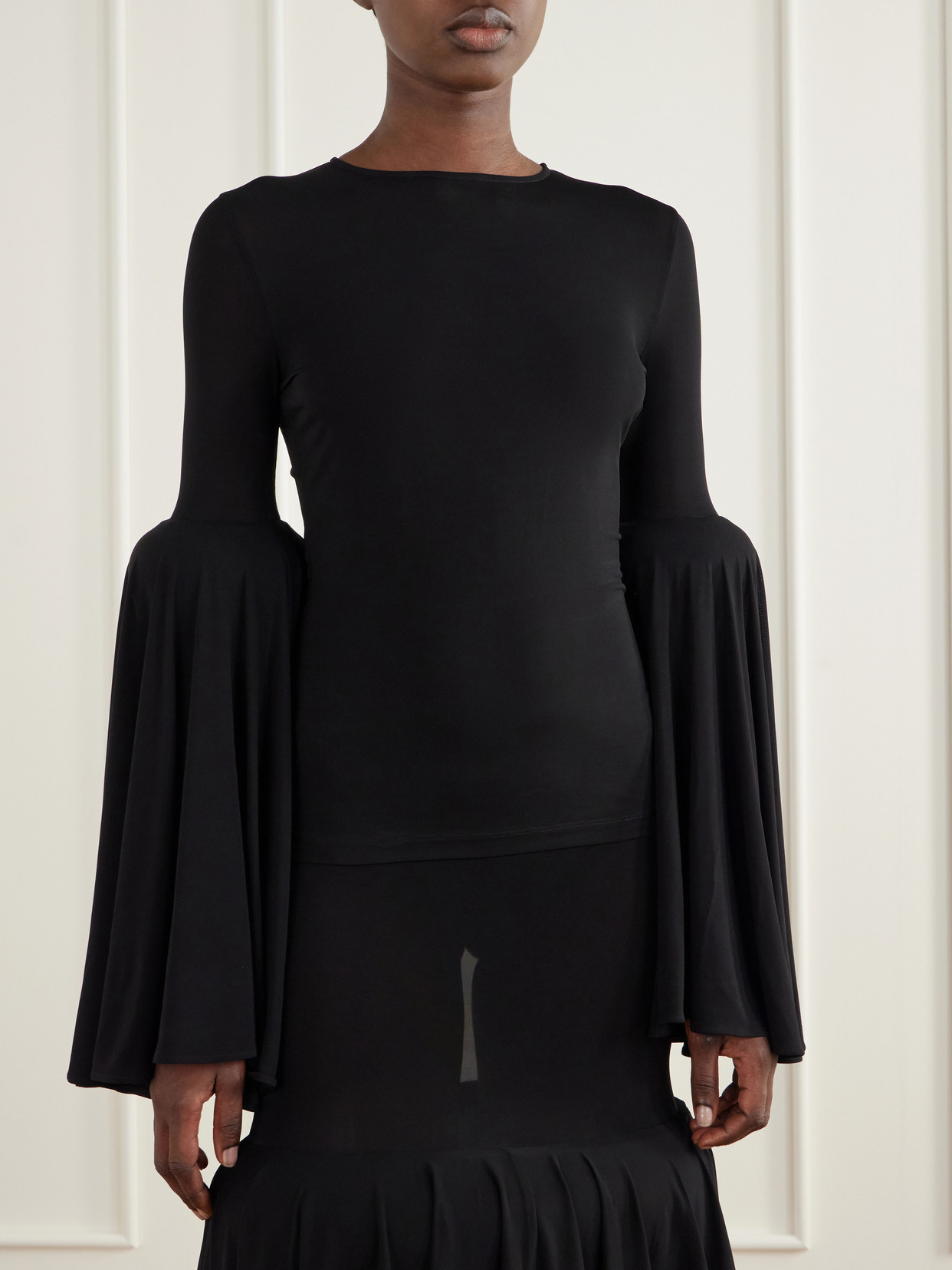 Gathered Jersey Blouse