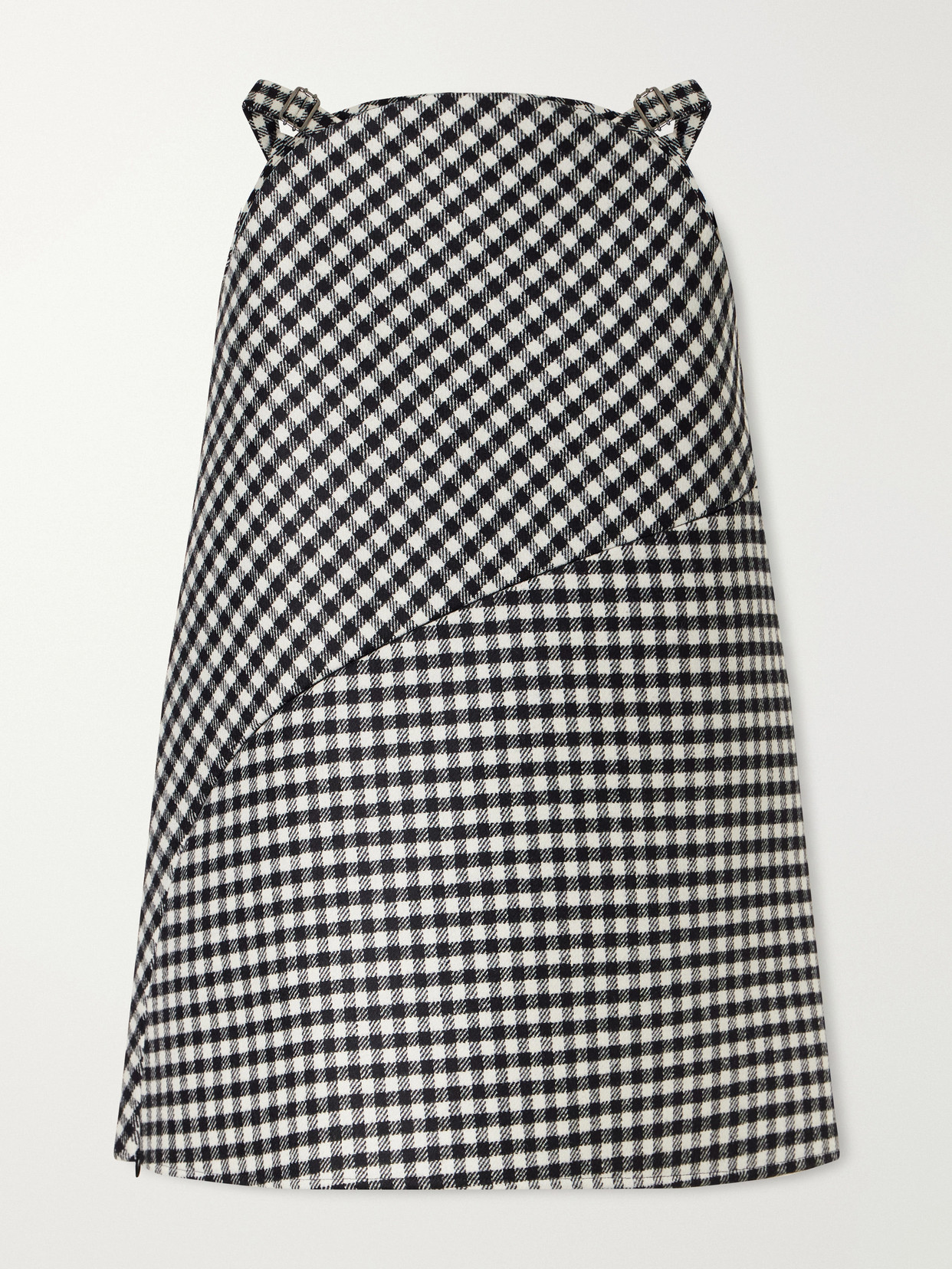 Checked Wool-Blend Midi