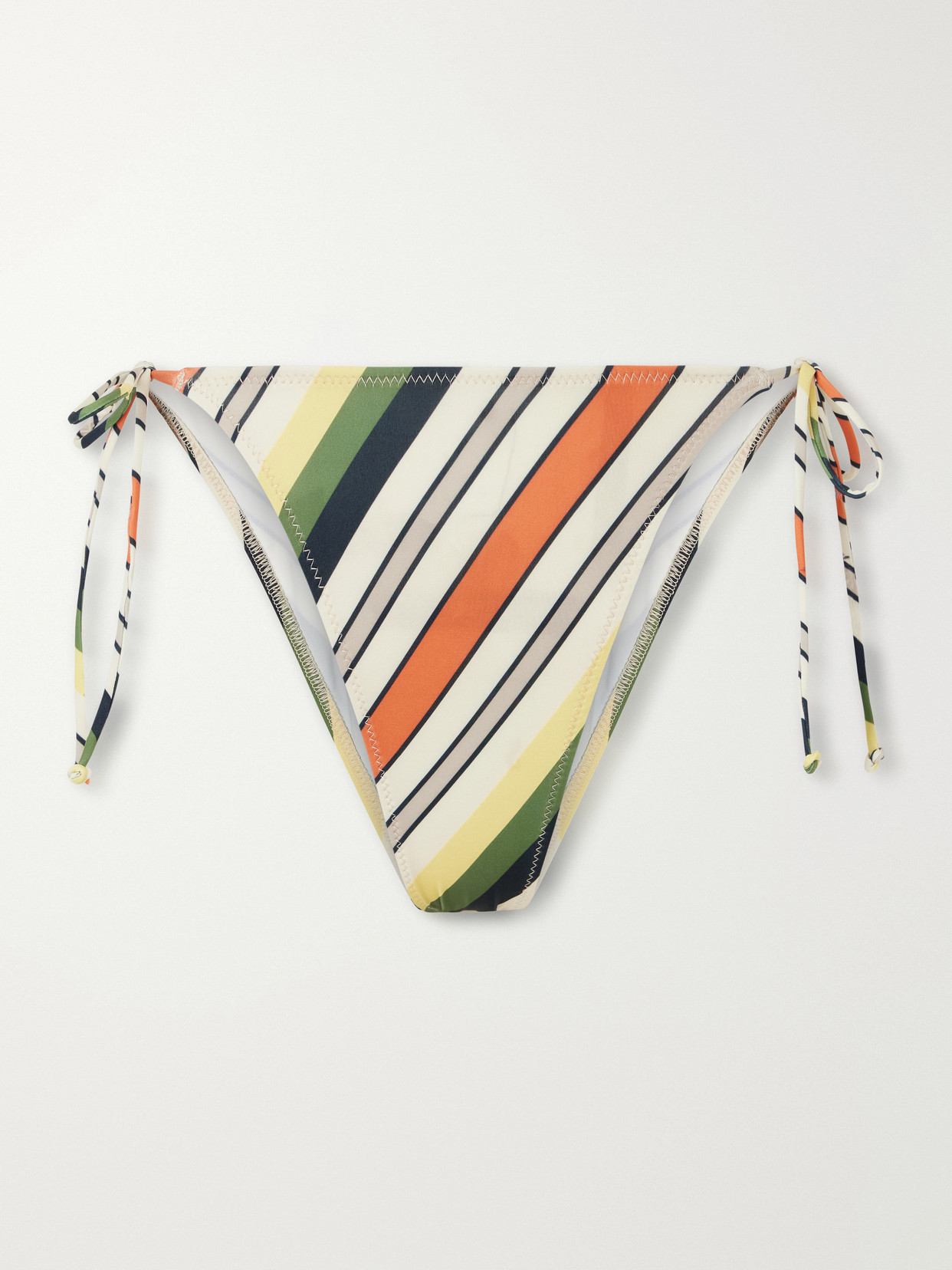 Jean Paul Gaultier Retro Stripe Printed Bikini Bottoms In Green