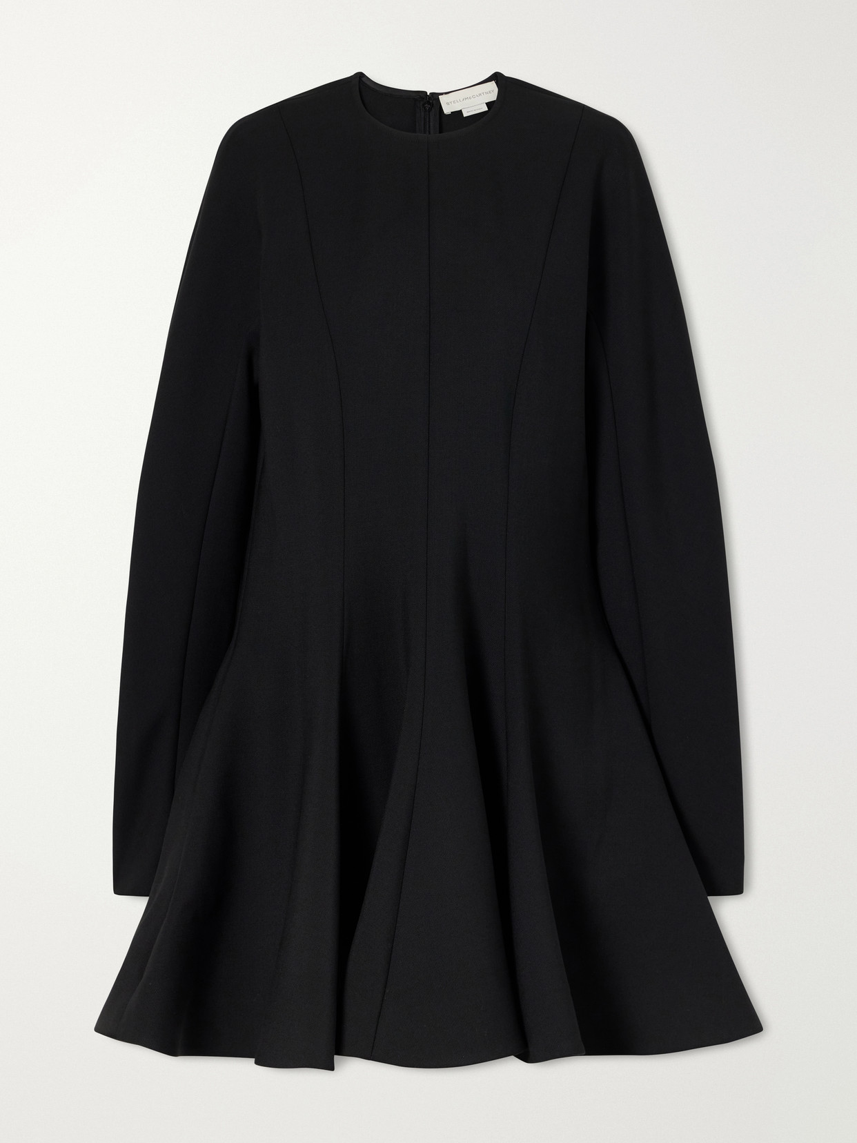 Stella Mccartney Wool-blend Cady Mini Dress In Black