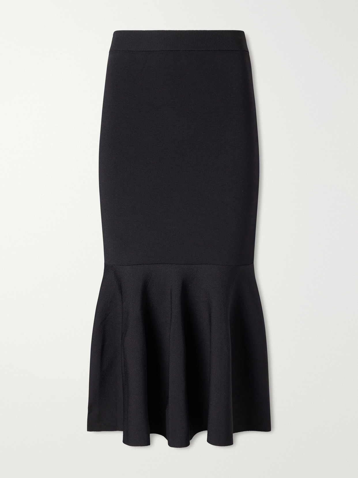 Stella Mccartney Flared Crepe Midi Skirt In Black