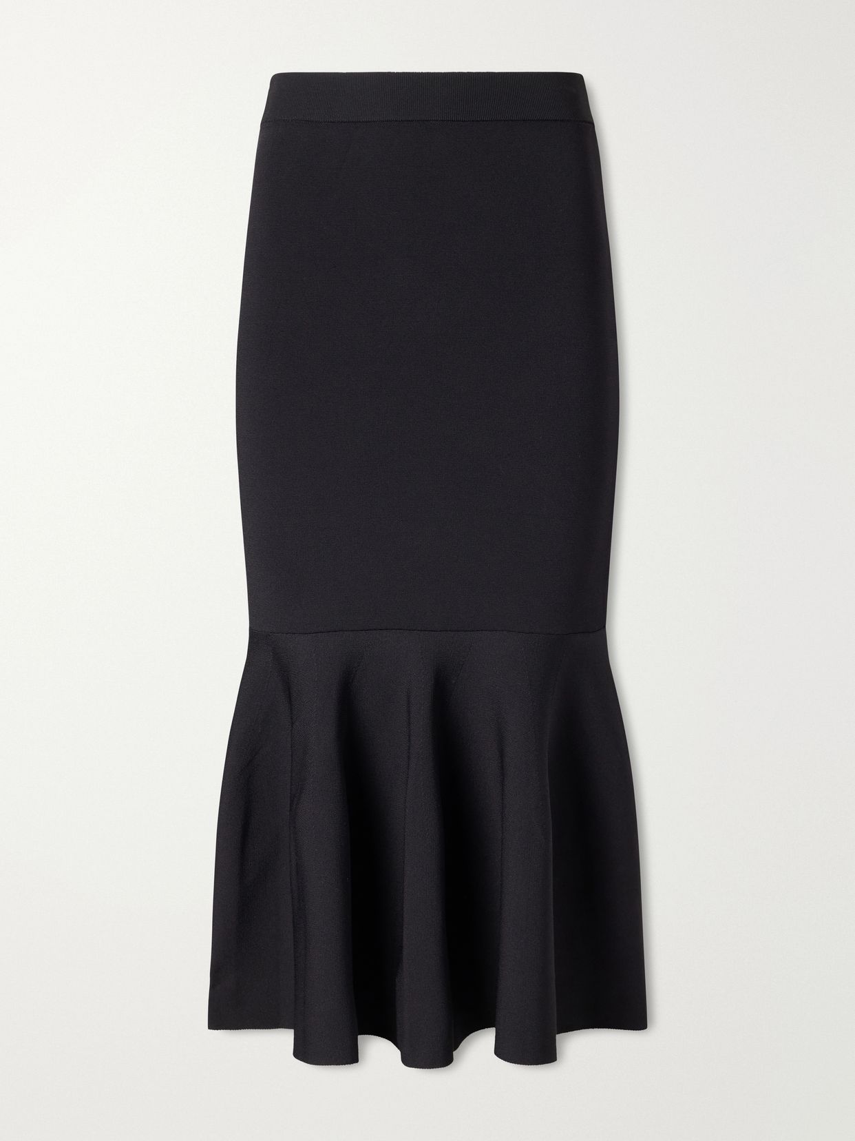 flared crepe midi skirt
