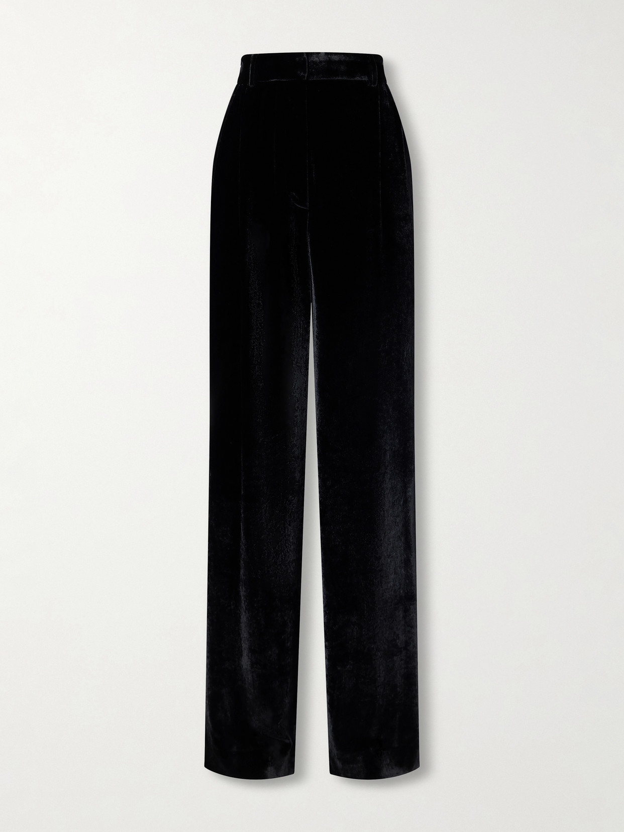 Stella Mccartney Pleated Velvet Wide-leg Pants In Black