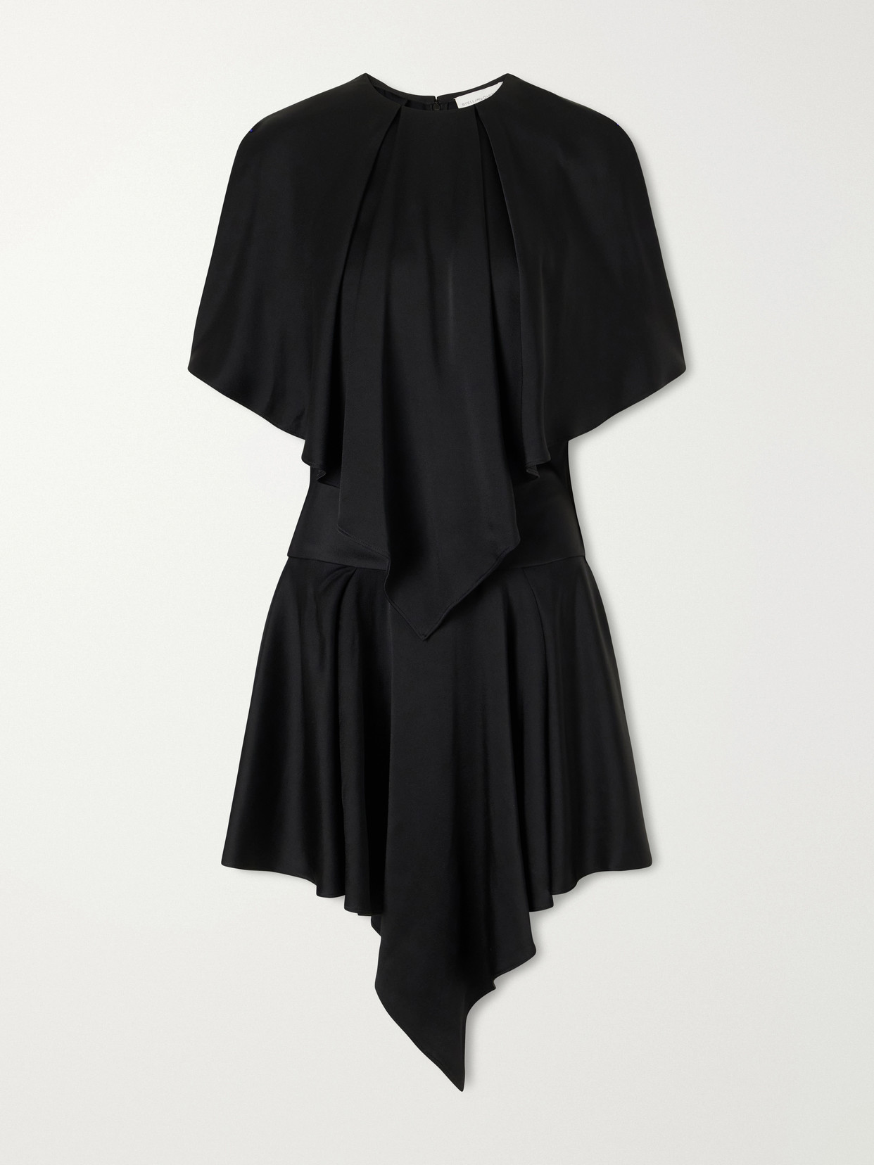Stella Mccartney Gathered Satin Mini Dress In Black