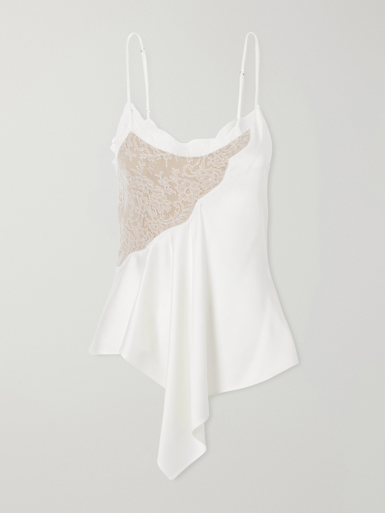 Lace-Trimmed Satin Cami