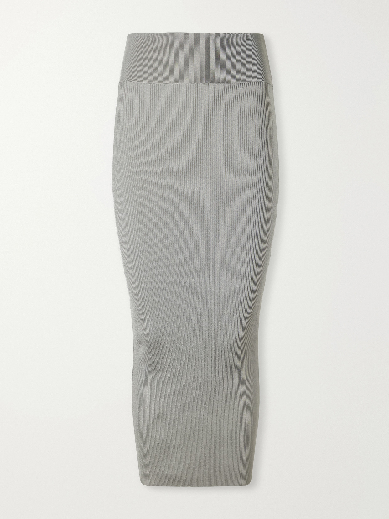 Stella Mccartney Metallic Crepe Maxi Skirt In Gray