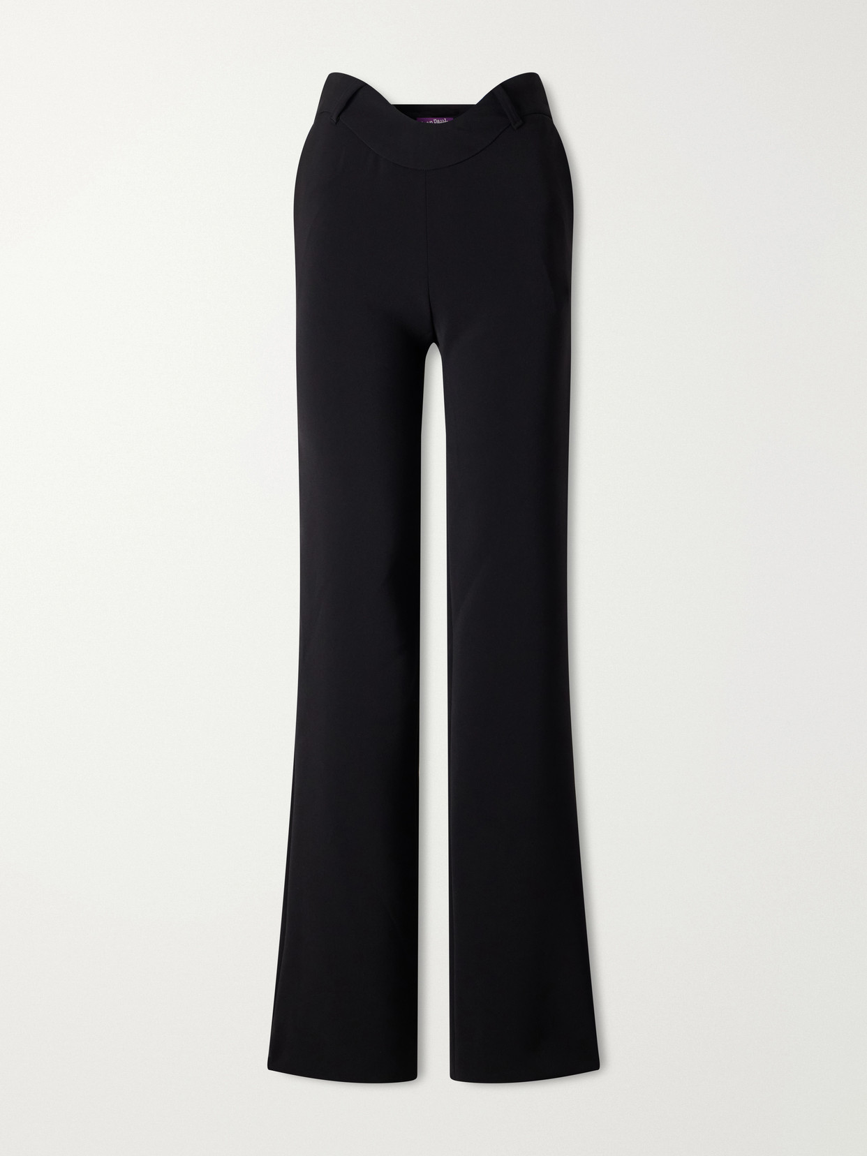 Jean Paul Gaultier - Wavy Crepe Mid-rise Wide-leg Pants - Black