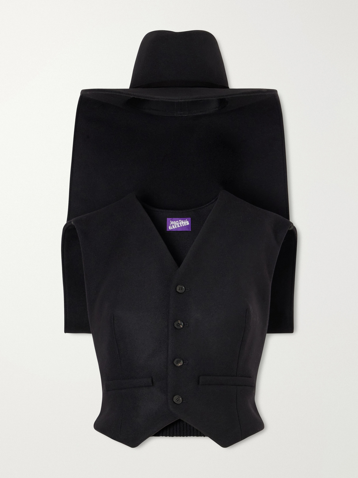 Cowboy Hat-Detailed Wool-Felt Vest