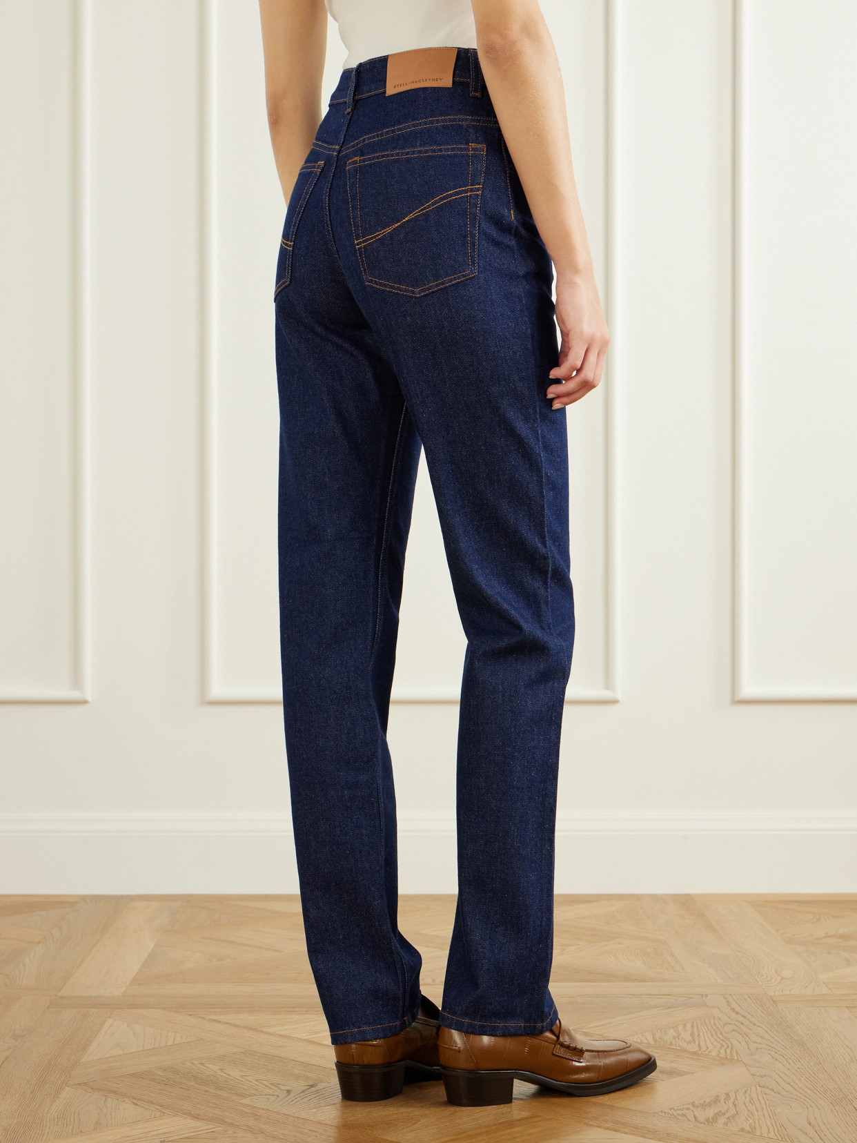 High-Waist Straight-Leg Jeans