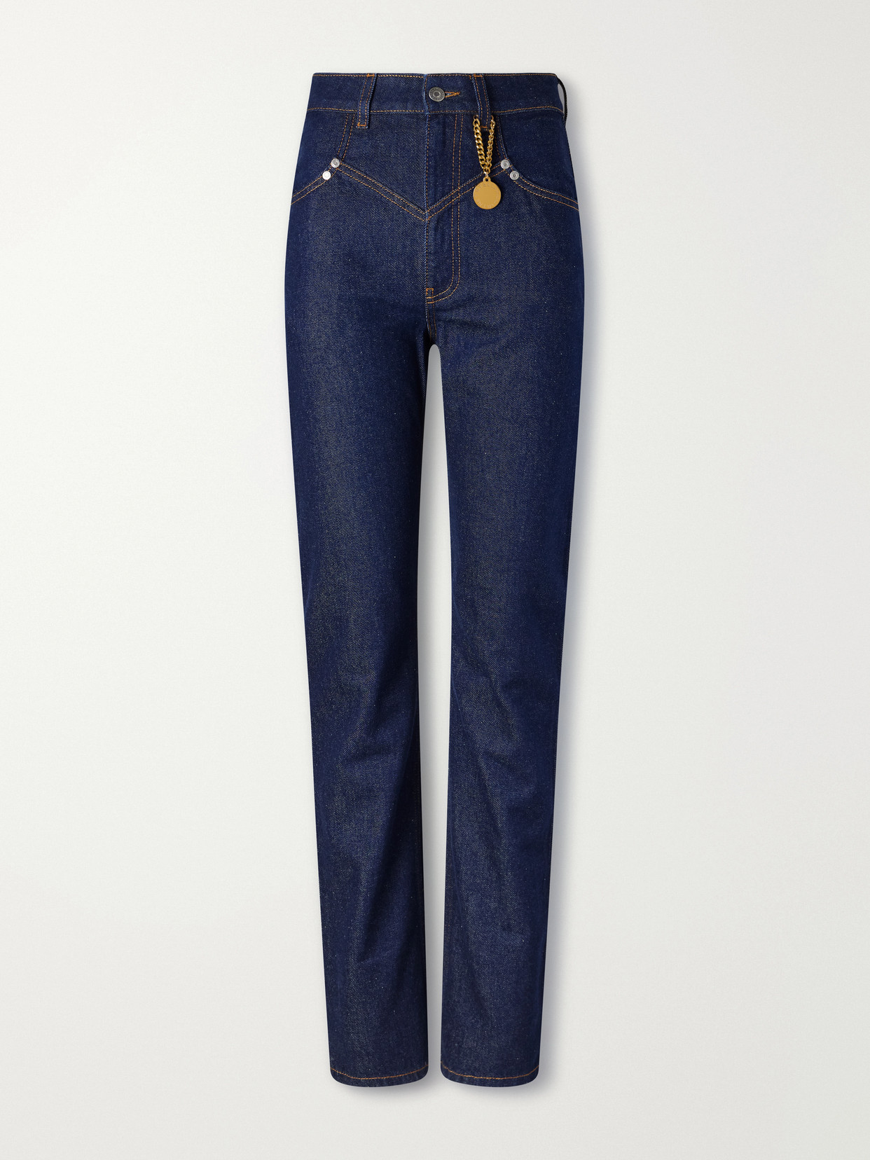 High-Waist Straight-Leg Jeans