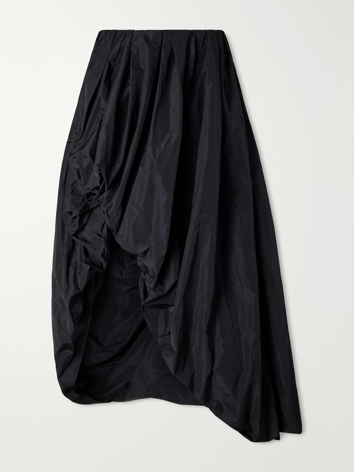 Jil Sander Asymmetric Shell Midi Skirt In Black
